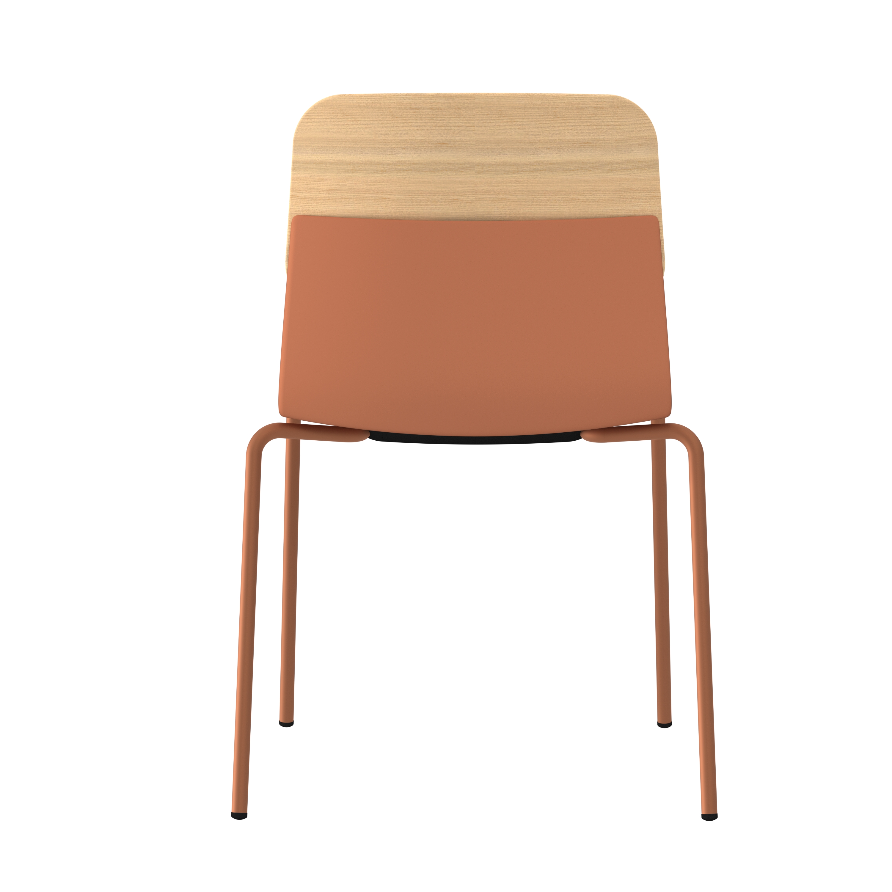 Chaise 4 pieds époxy Klik - assise polypropylène - dossier chêne