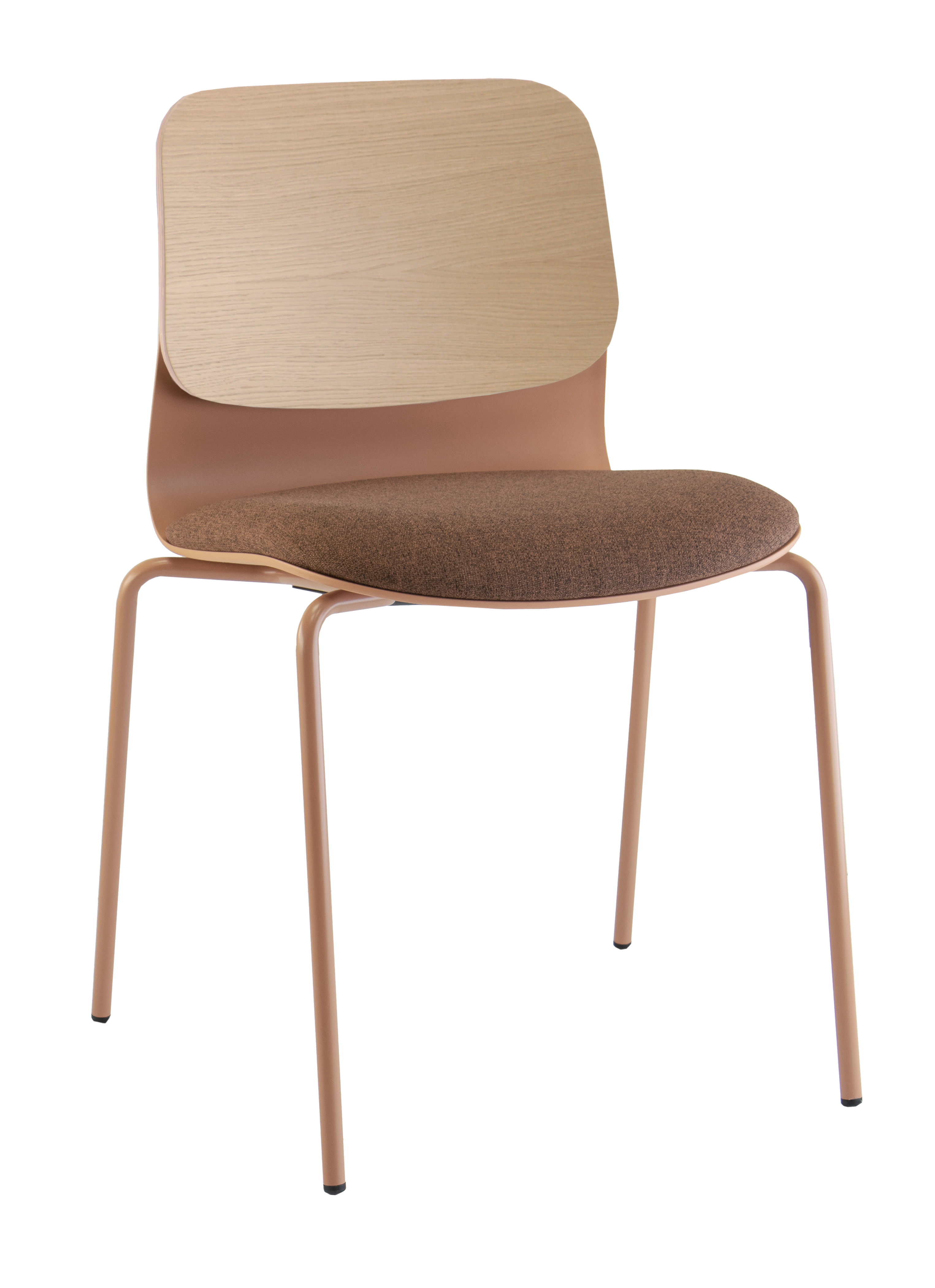 Chaise 4 pieds époxy Klik - assise tissu - dossier chêne