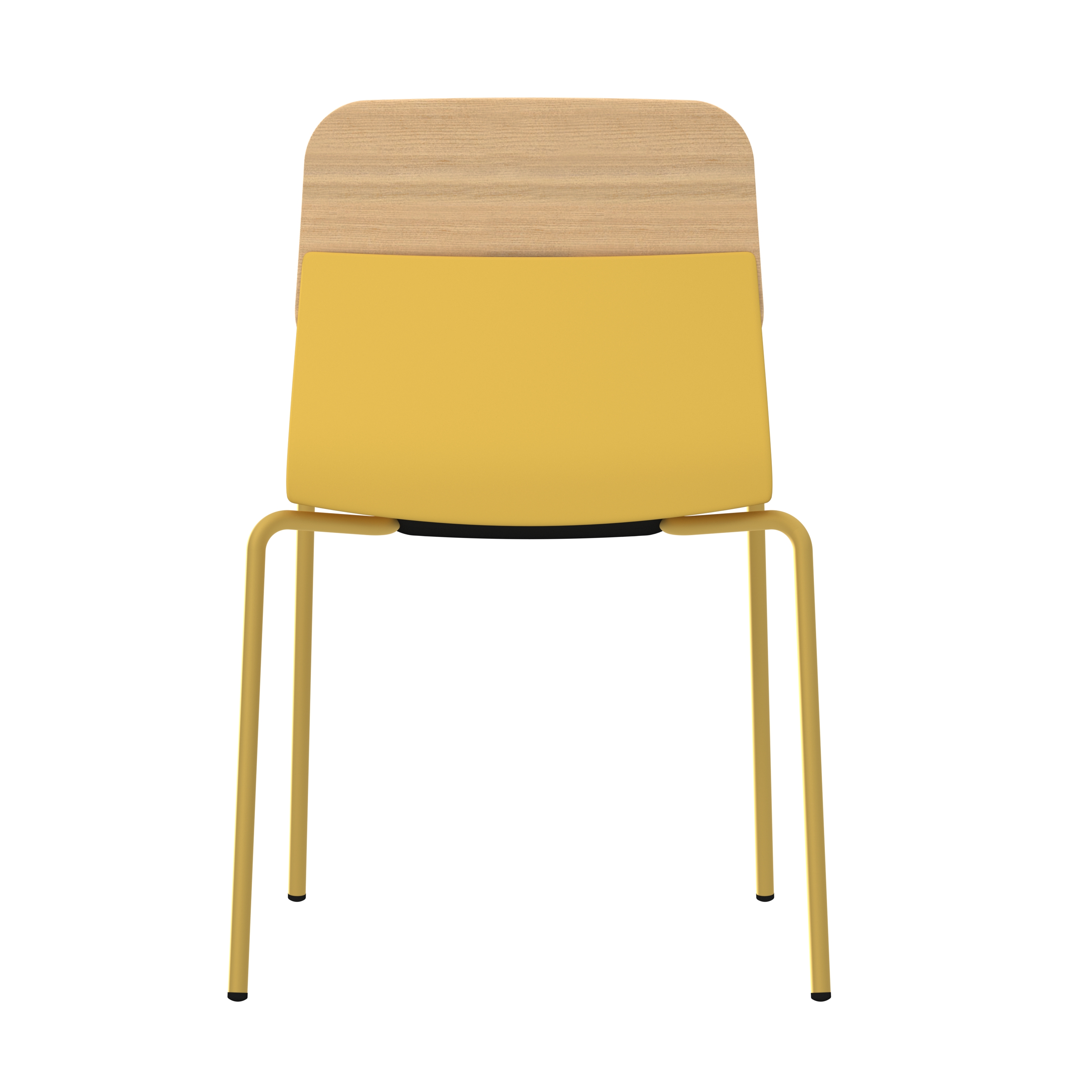 Chaise 4 pieds époxy Klik - assise tissu - dossier chêne