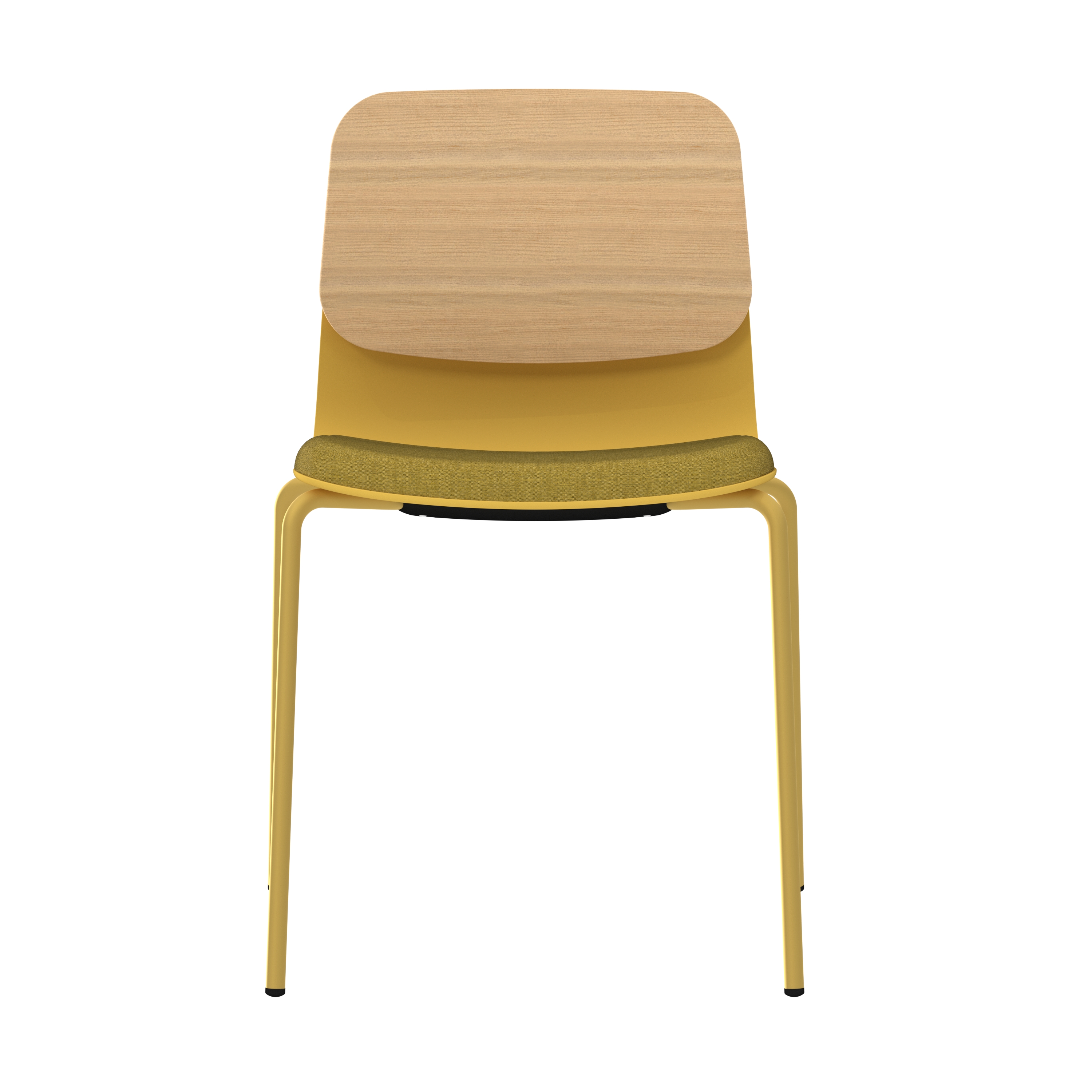 Chaise 4 pieds époxy Klik - assise tissu - dossier chêne