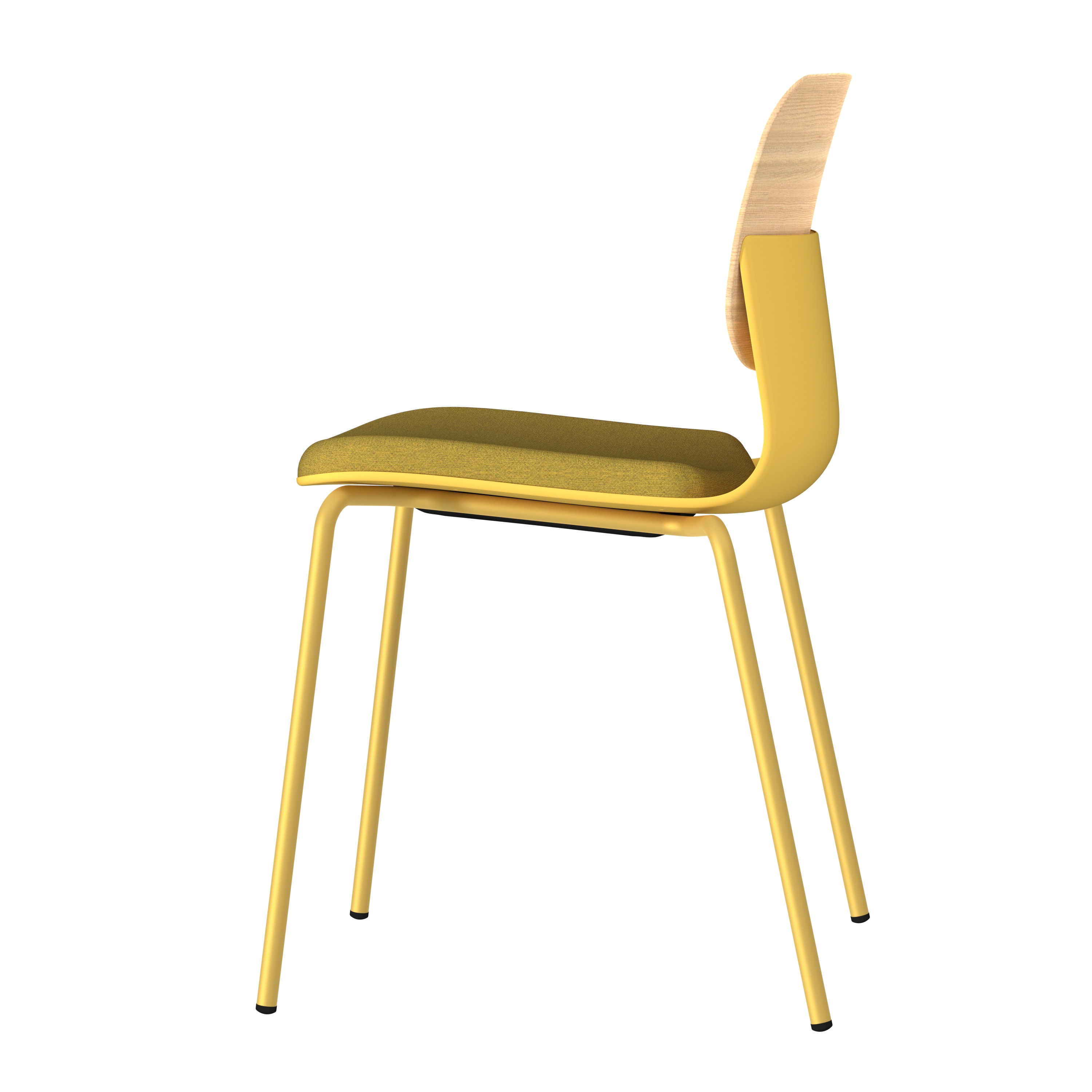 Chaise 4 pieds époxy Klik - assise tissu - dossier chêne