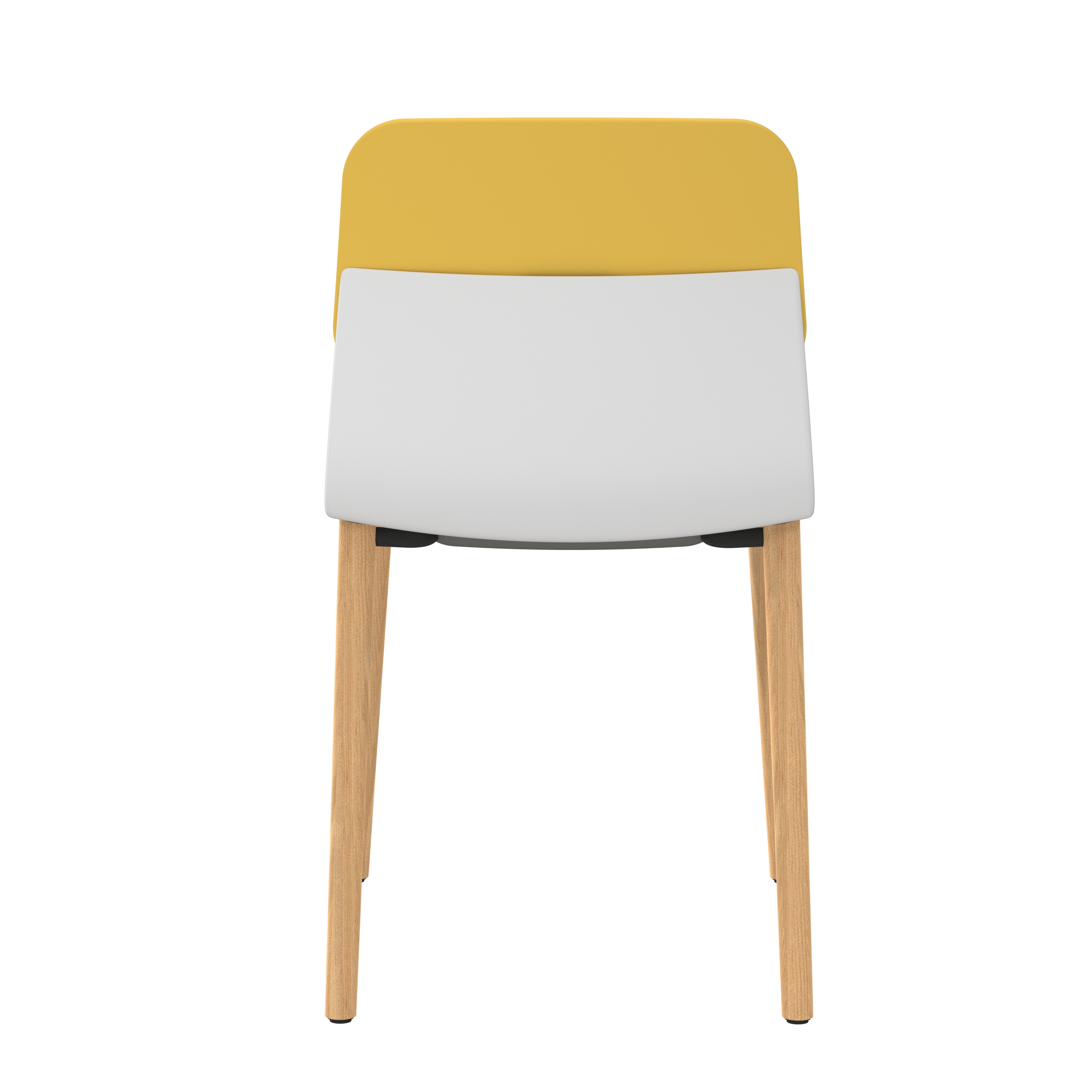 Chaise 4 pieds bois Klik - assise textile enduit - dossier polypropylène