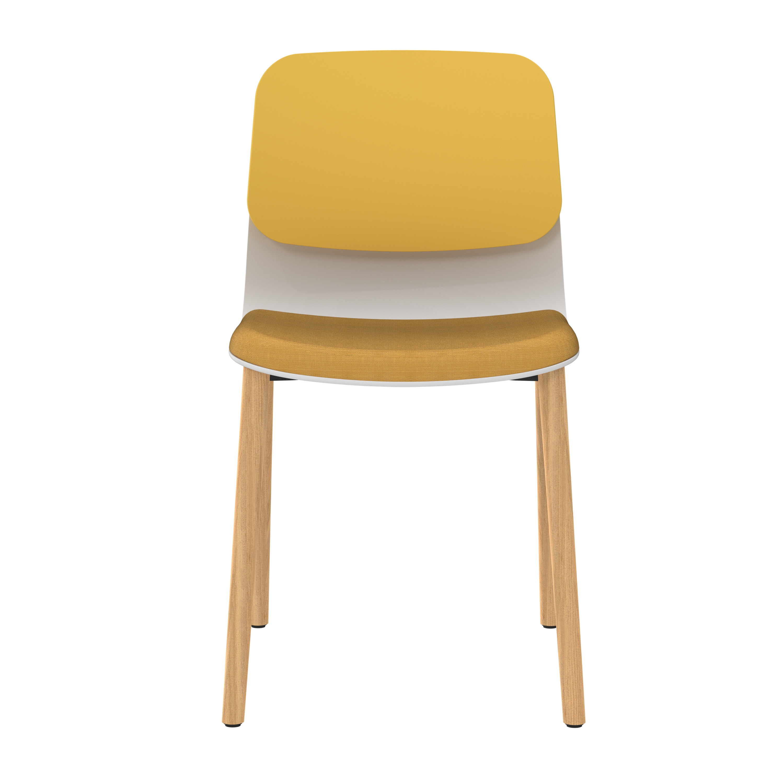 Chaise 4 pieds bois Klik - assise textile enduit - dossier polypropylène