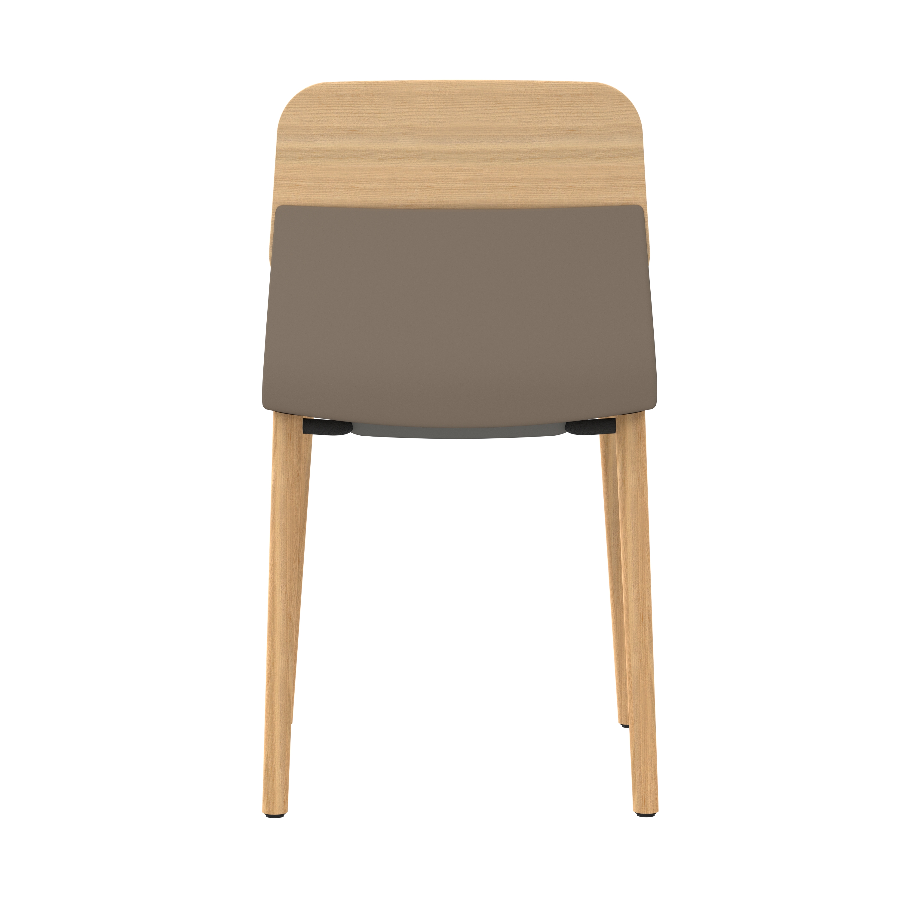 Chaise 4 pieds bois Klik - assise tissu - dossier chêne