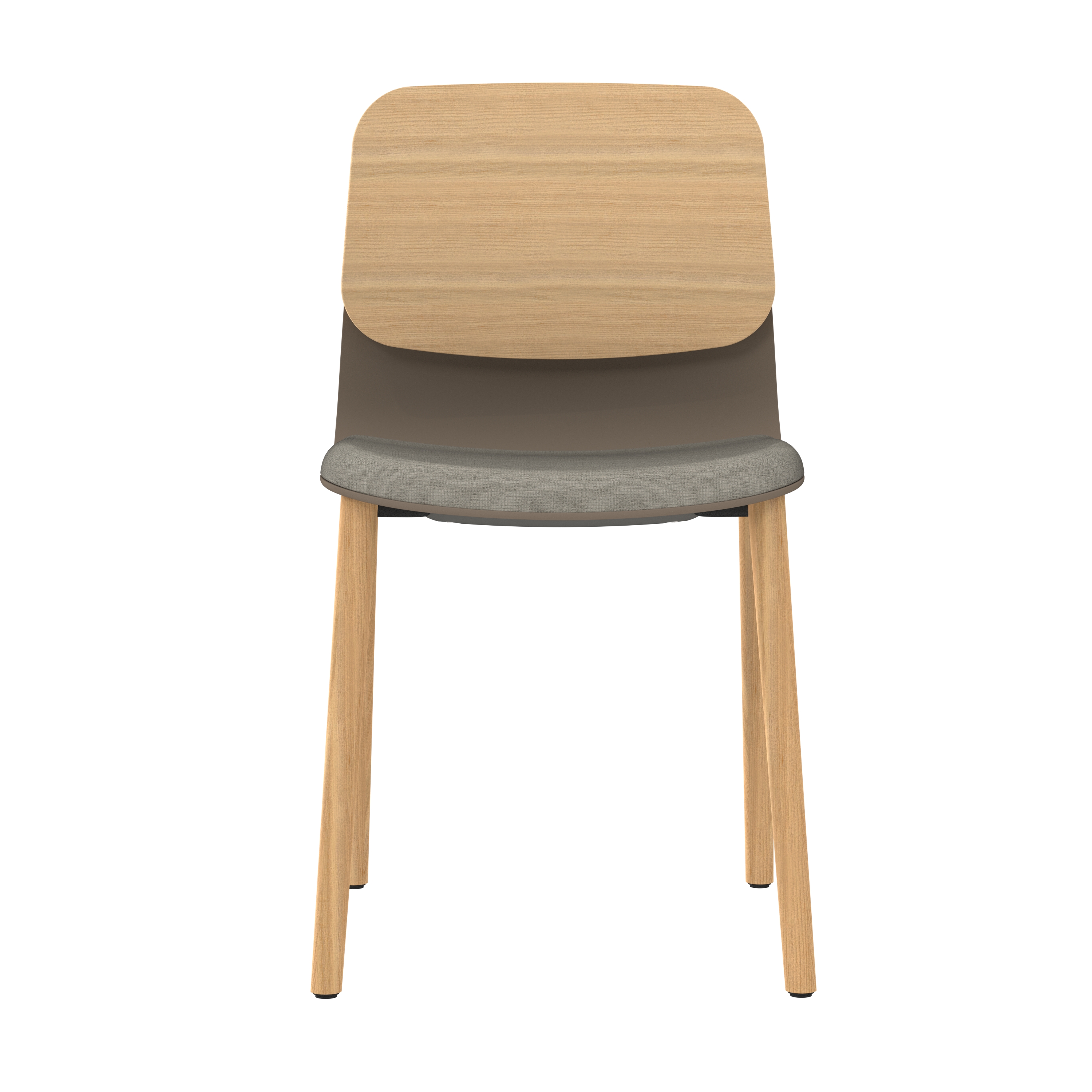 Chaise 4 pieds bois Klik - assise tissu - dossier chêne