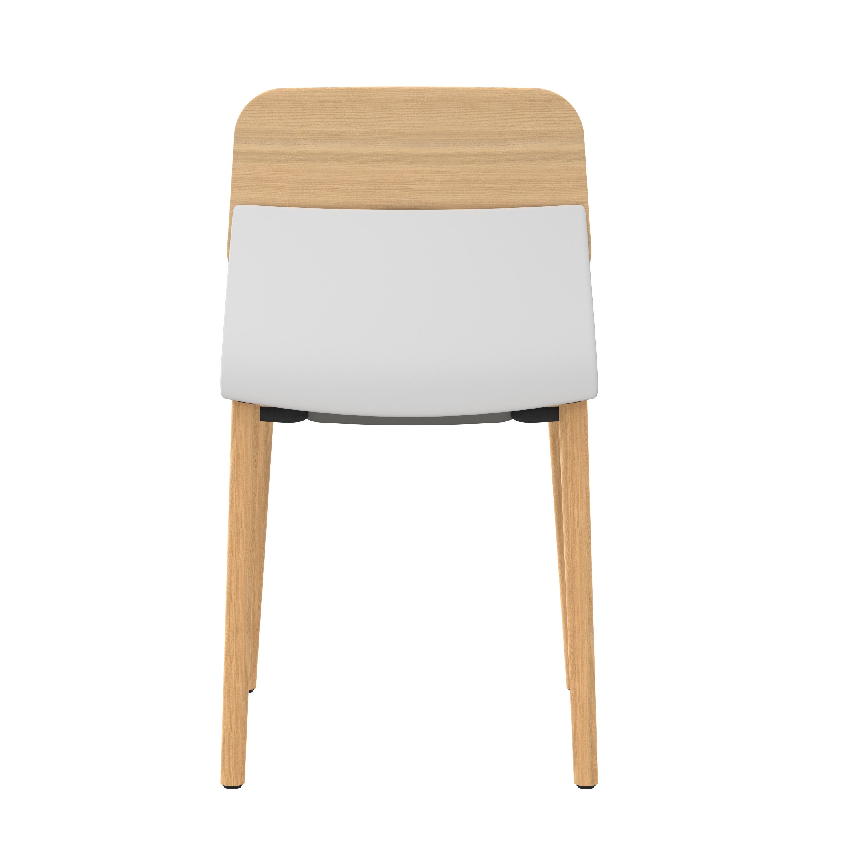 Chaise 4 pieds bois Klik - assise textile enduit - dossier chêne