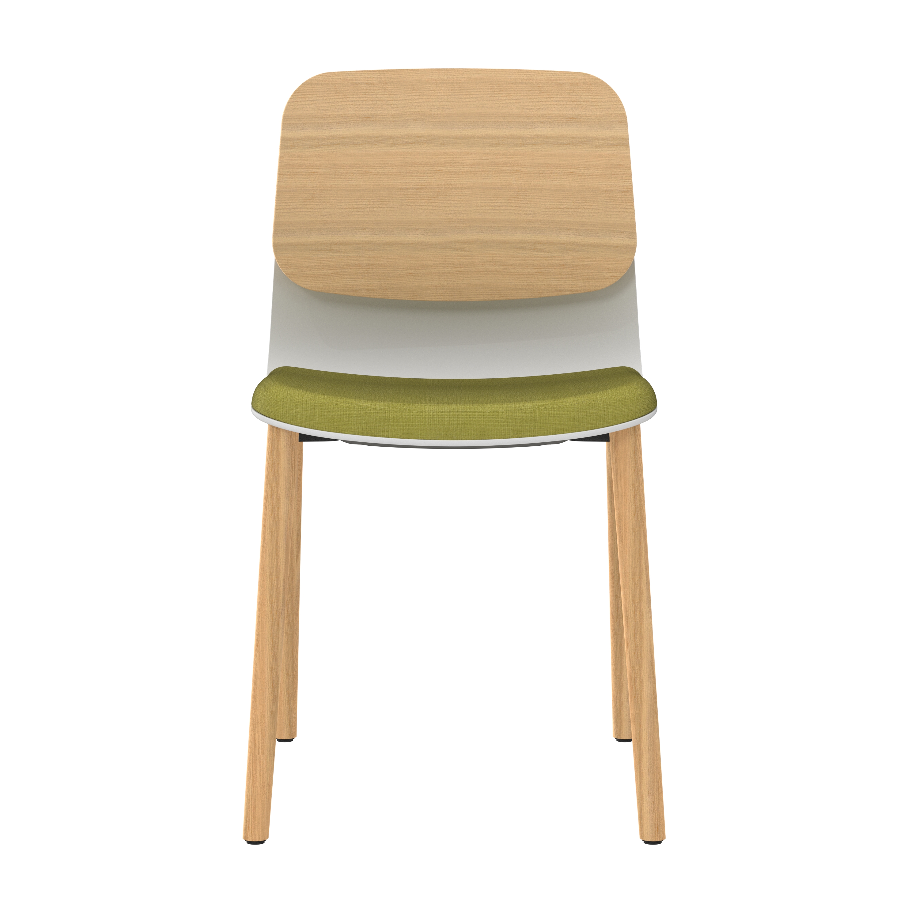 Chaise 4 pieds bois Klik - assise textile enduit - dossier chêne