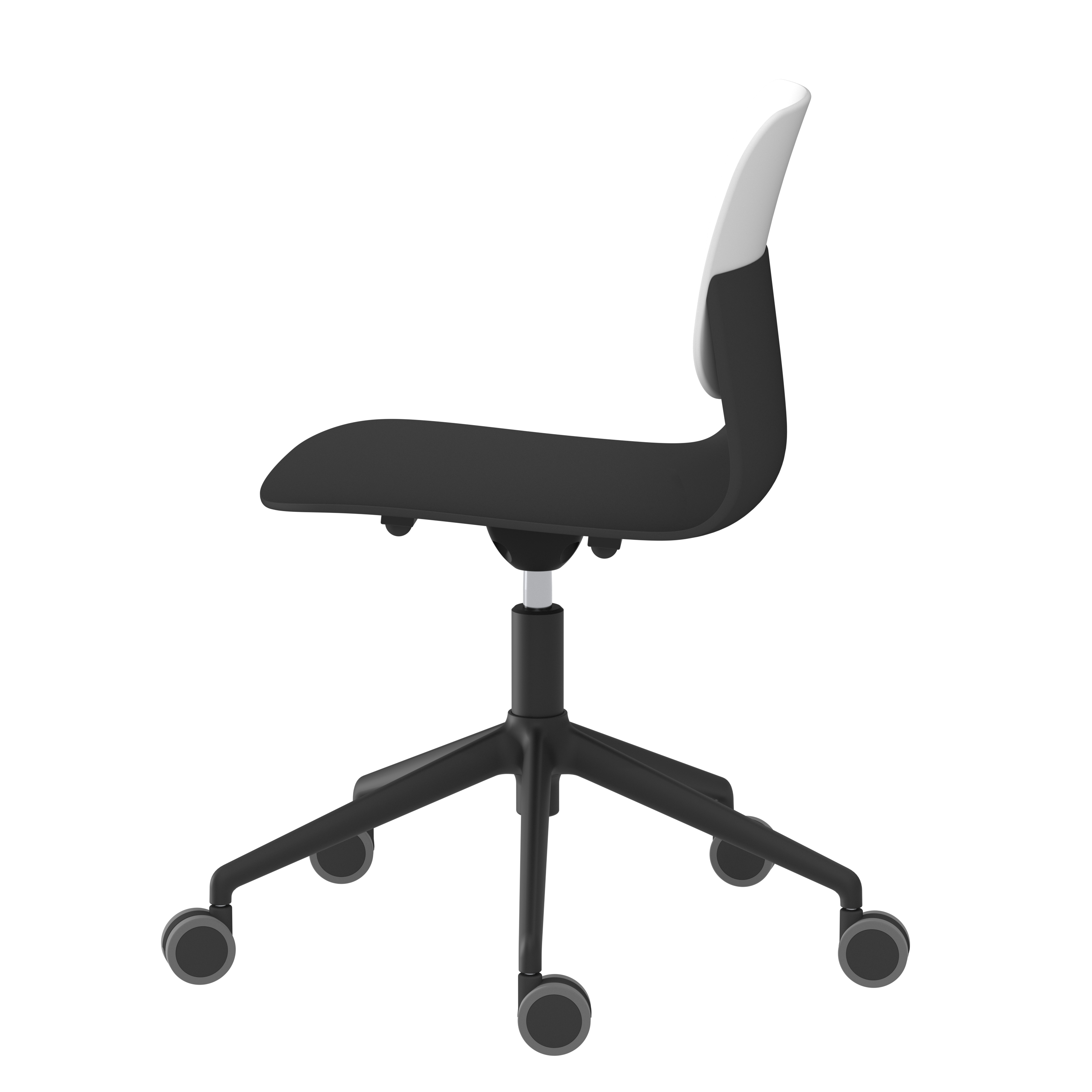 Chaise à roulettes Klik - polypropylène - réglable en hauteur - piétement 5 branches