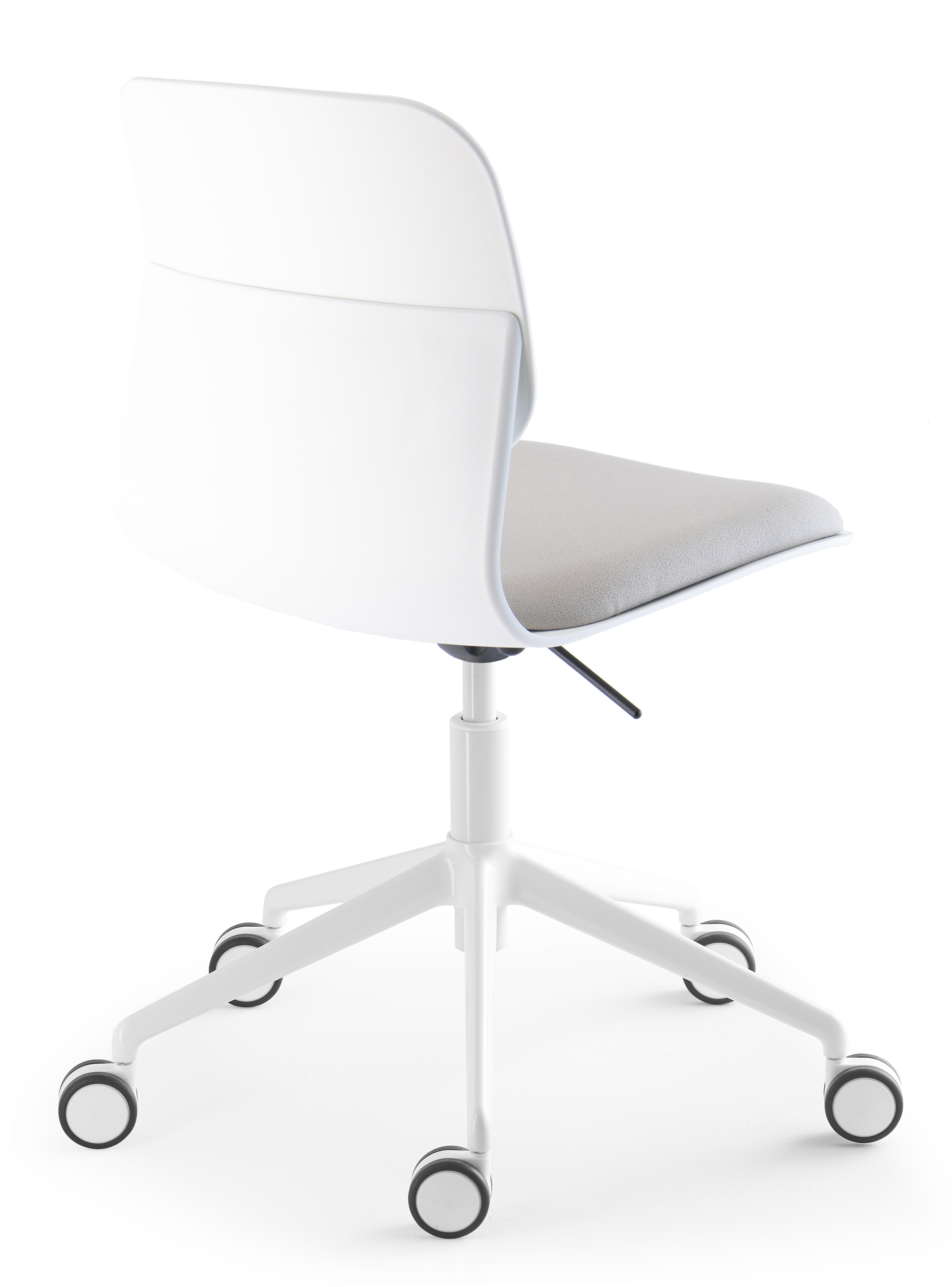 Chaise à roulettes Klik - assise tissu - dossier polypropylène - réglable en hauteur - piétement 5 branches