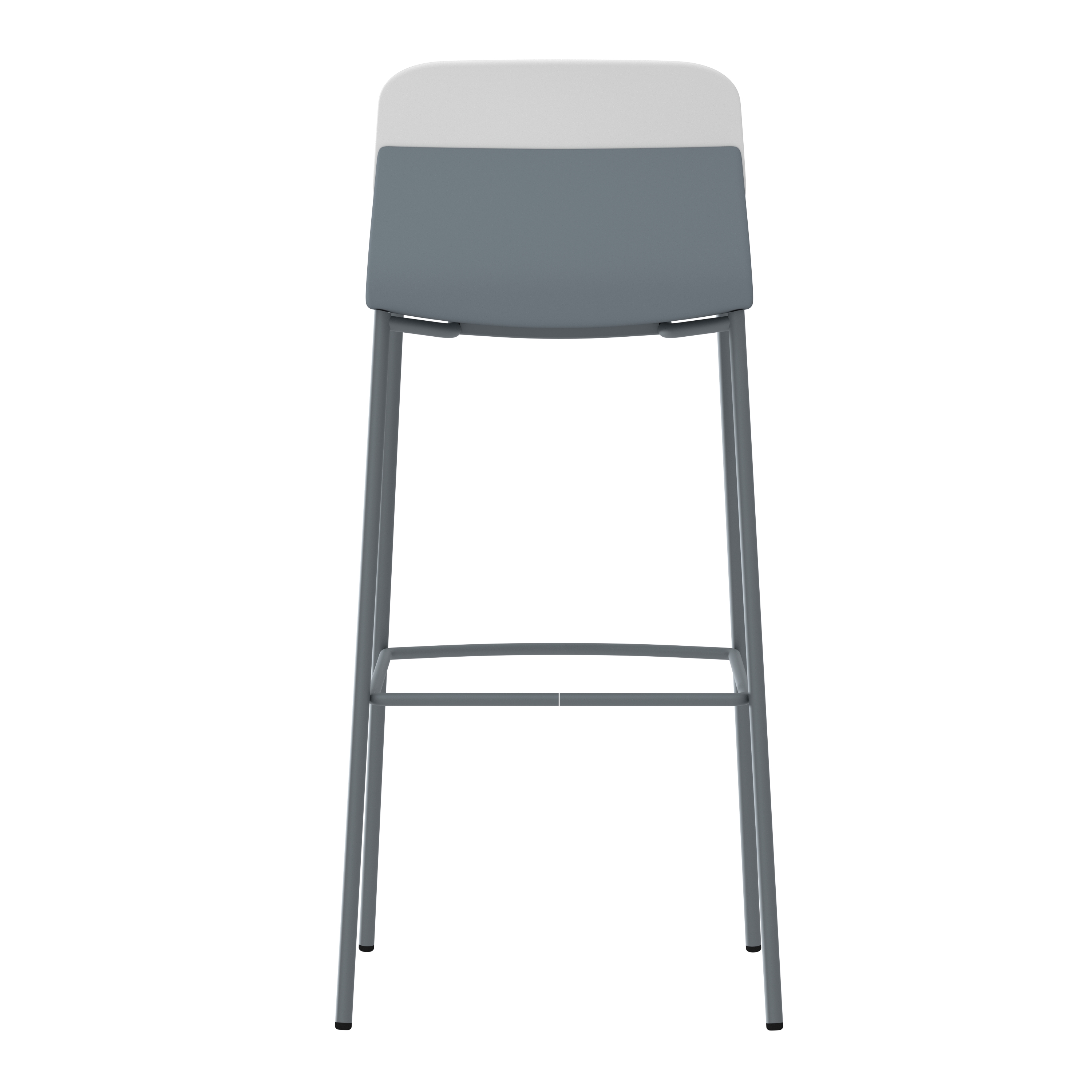 Chaise haute 4 pieds métal Klik - polypropylène - hauteur d'assise 76 cm