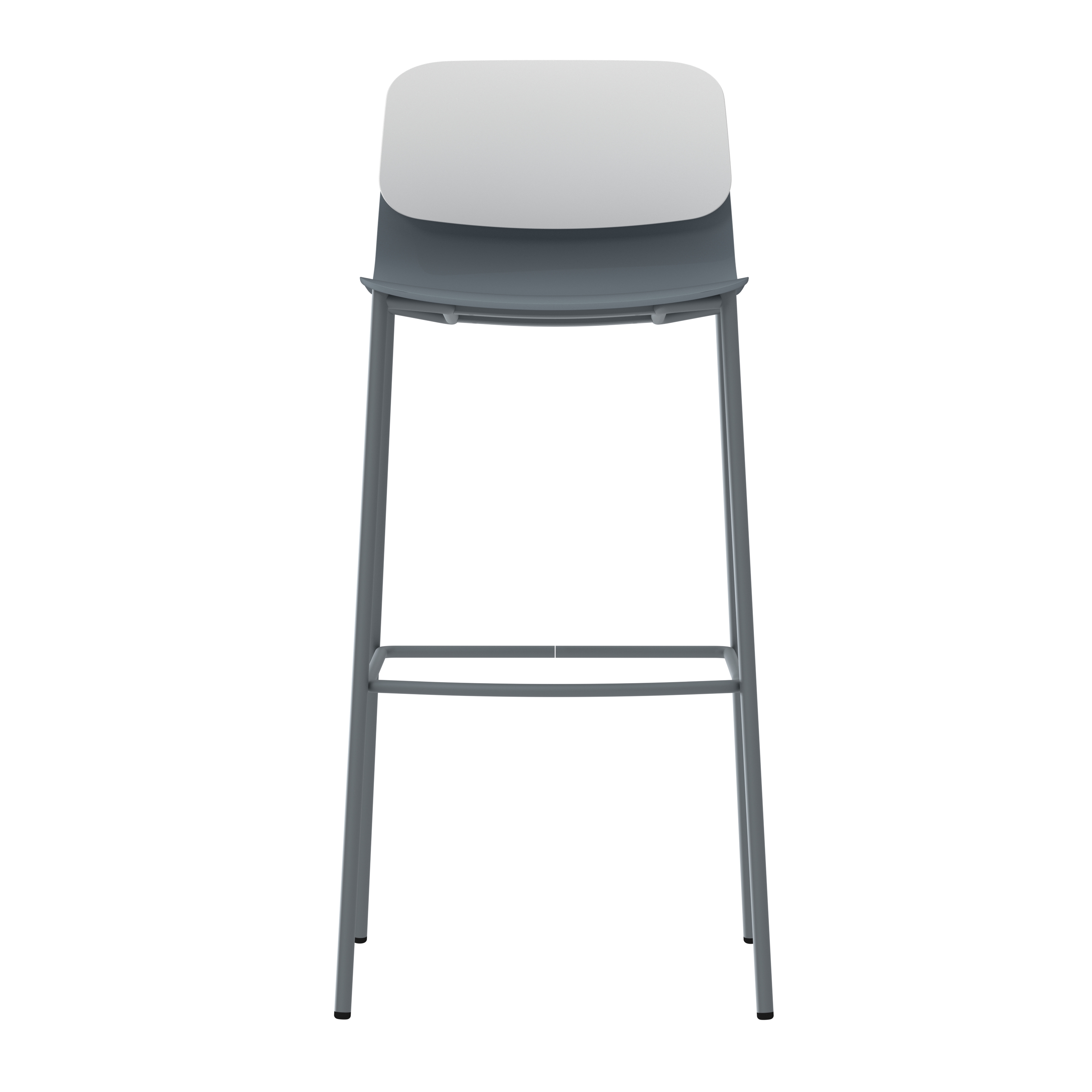 Chaise haute 4 pieds métal Klik - polypropylène - hauteur d'assise 76 cm