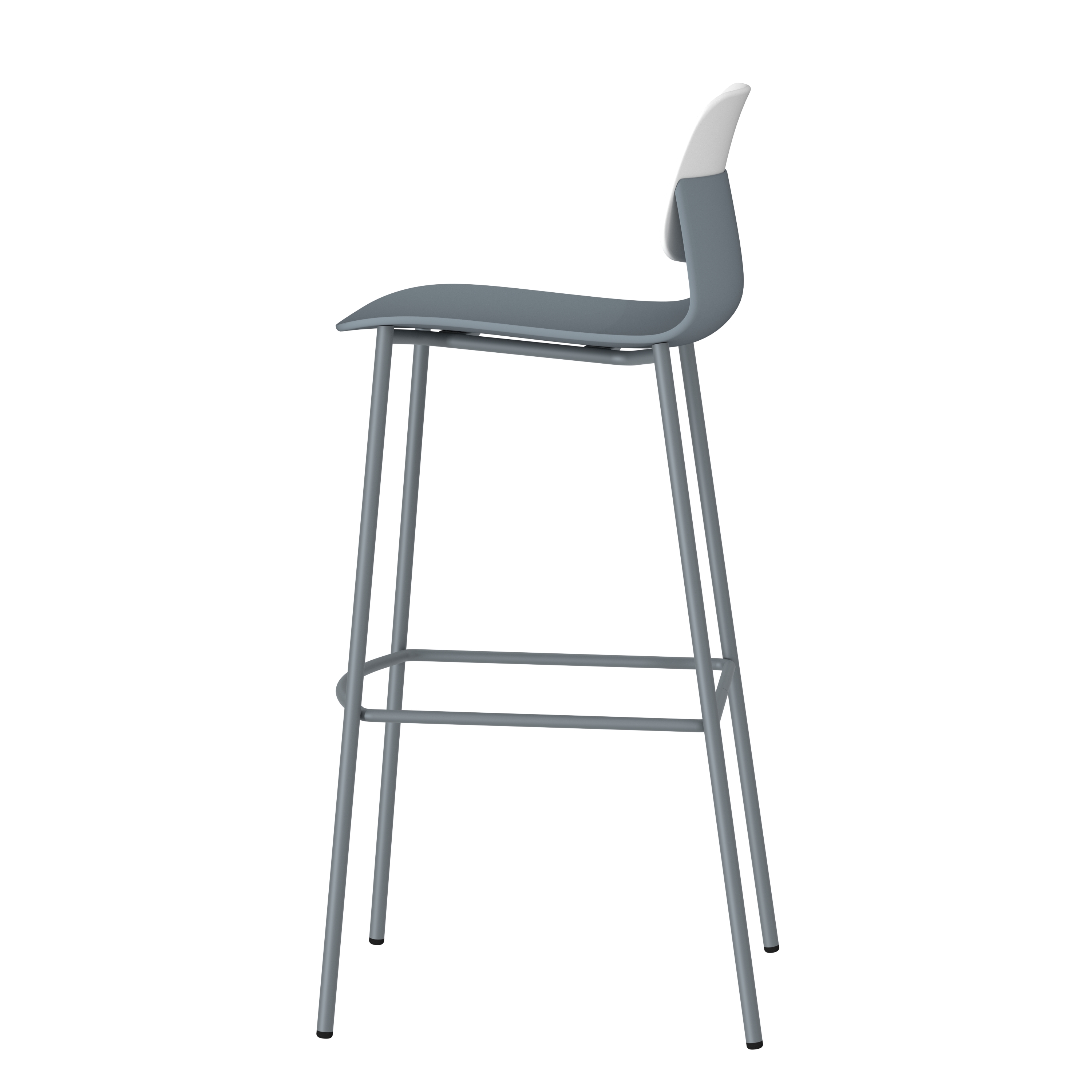 Chaise haute 4 pieds métal Klik - polypropylène - hauteur d'assise 76 cm