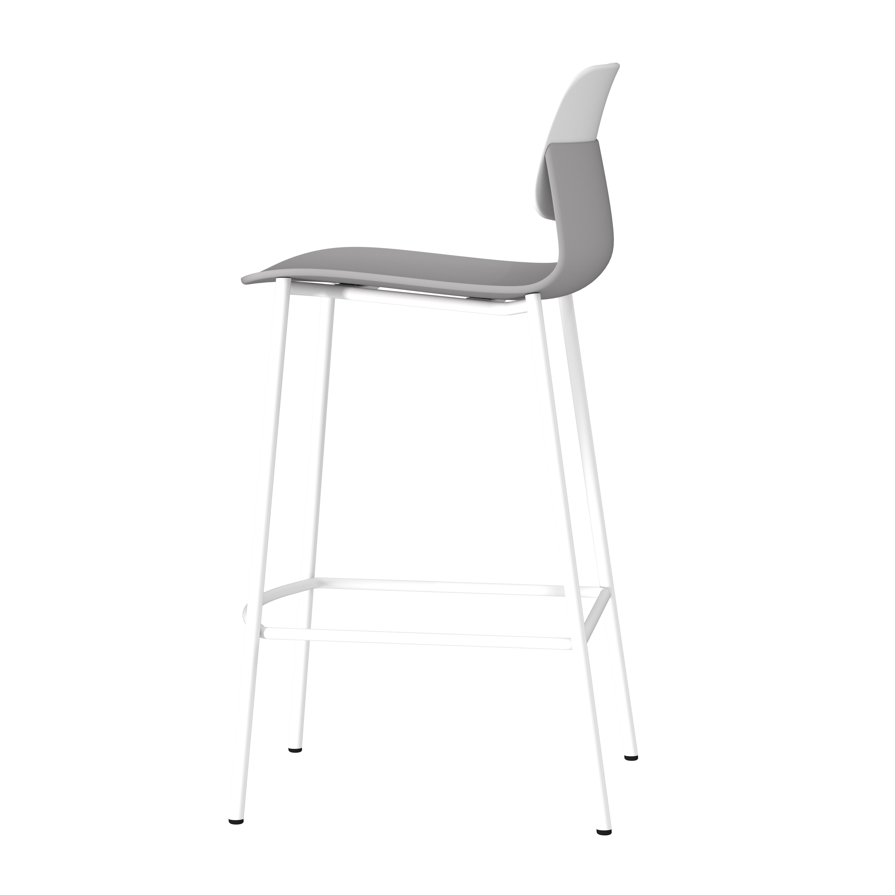 Chaise haute 4 pieds métal Klik - polypropylène - hauteur d'assise 63 cm