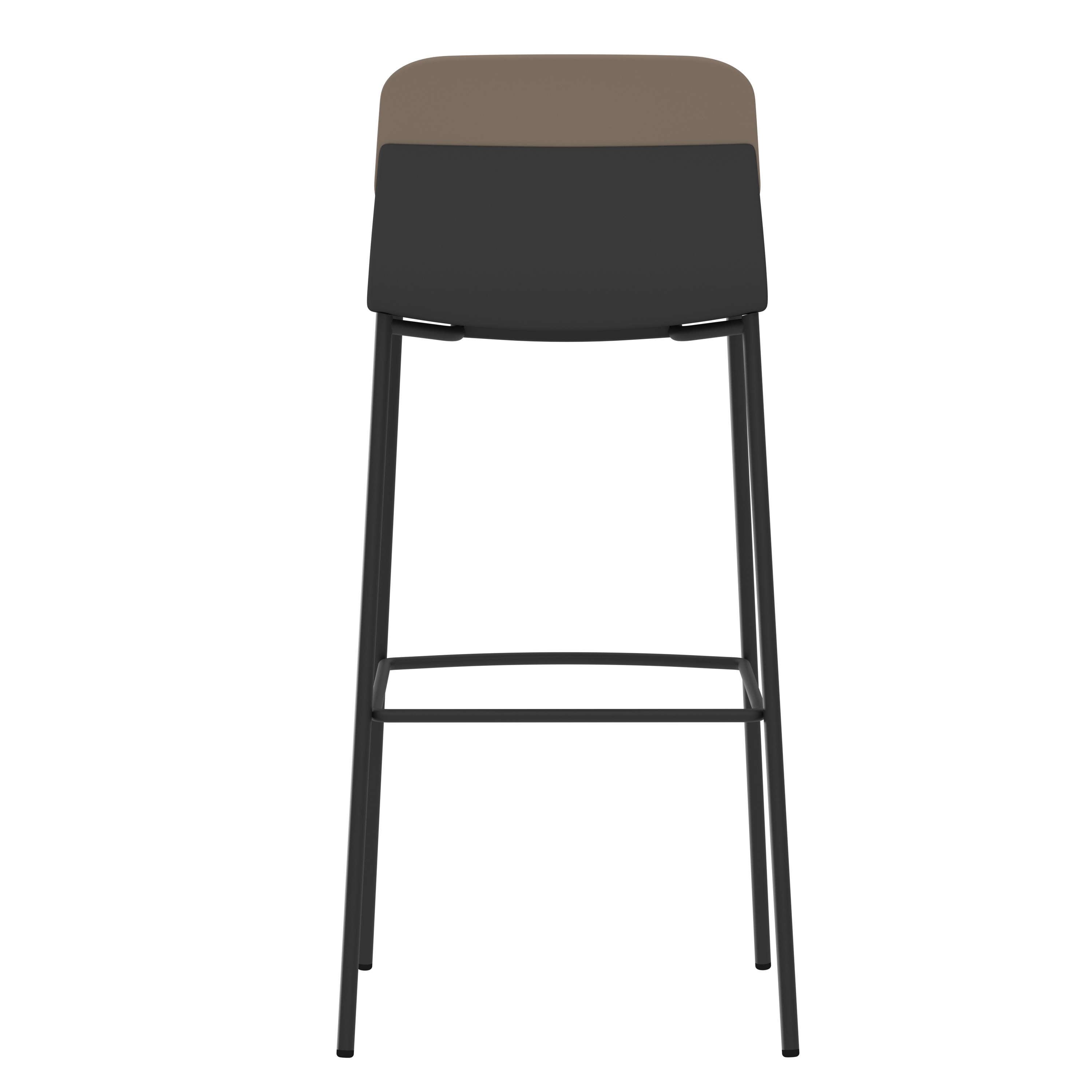 Chaise haute 4 pieds métal Klik - assise tissu - dossier polypropylène - hauteur d'assise 77,5 cm