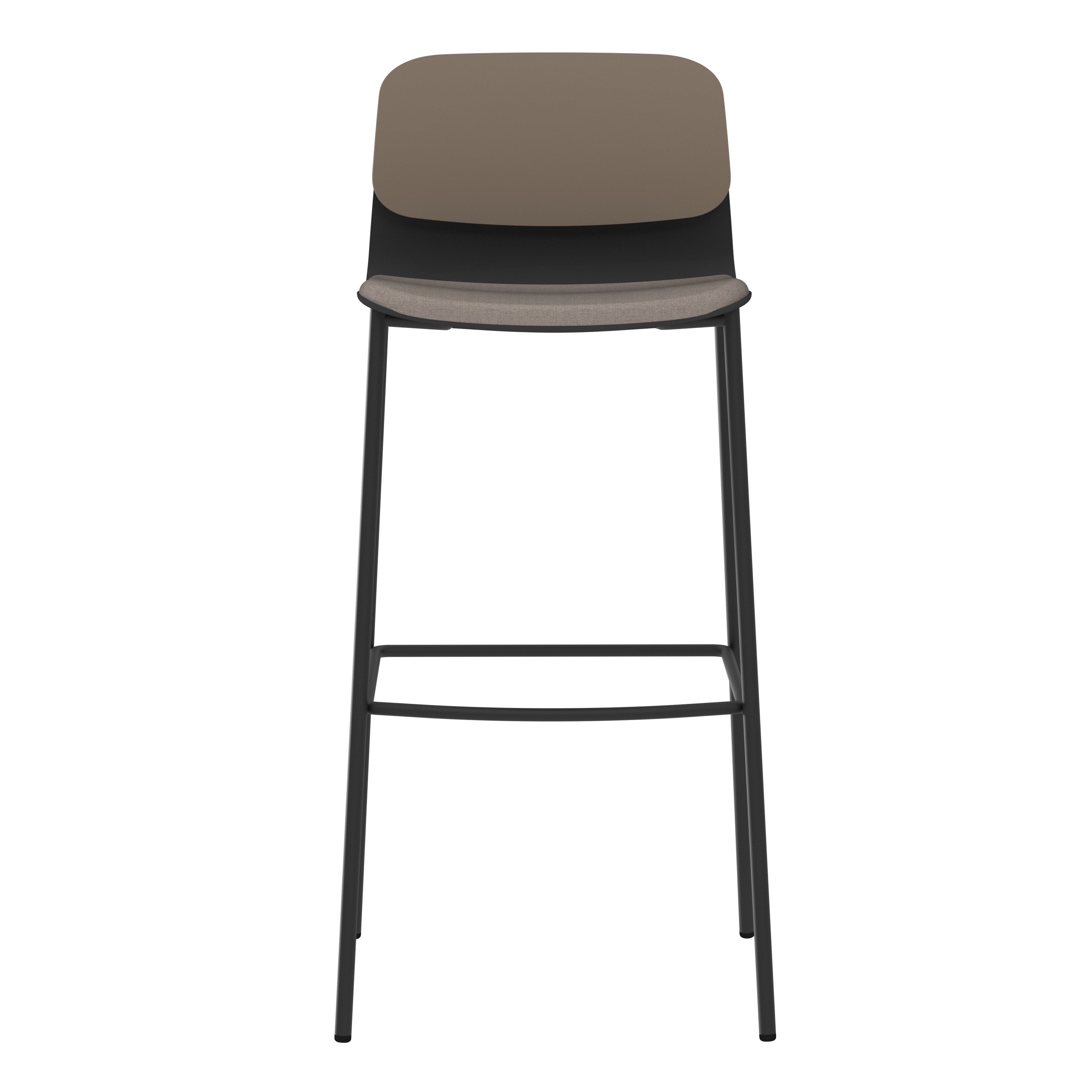 Chaise haute 4 pieds métal Klik - assise tissu - dossier polypropylène - hauteur d'assise 77,5 cm