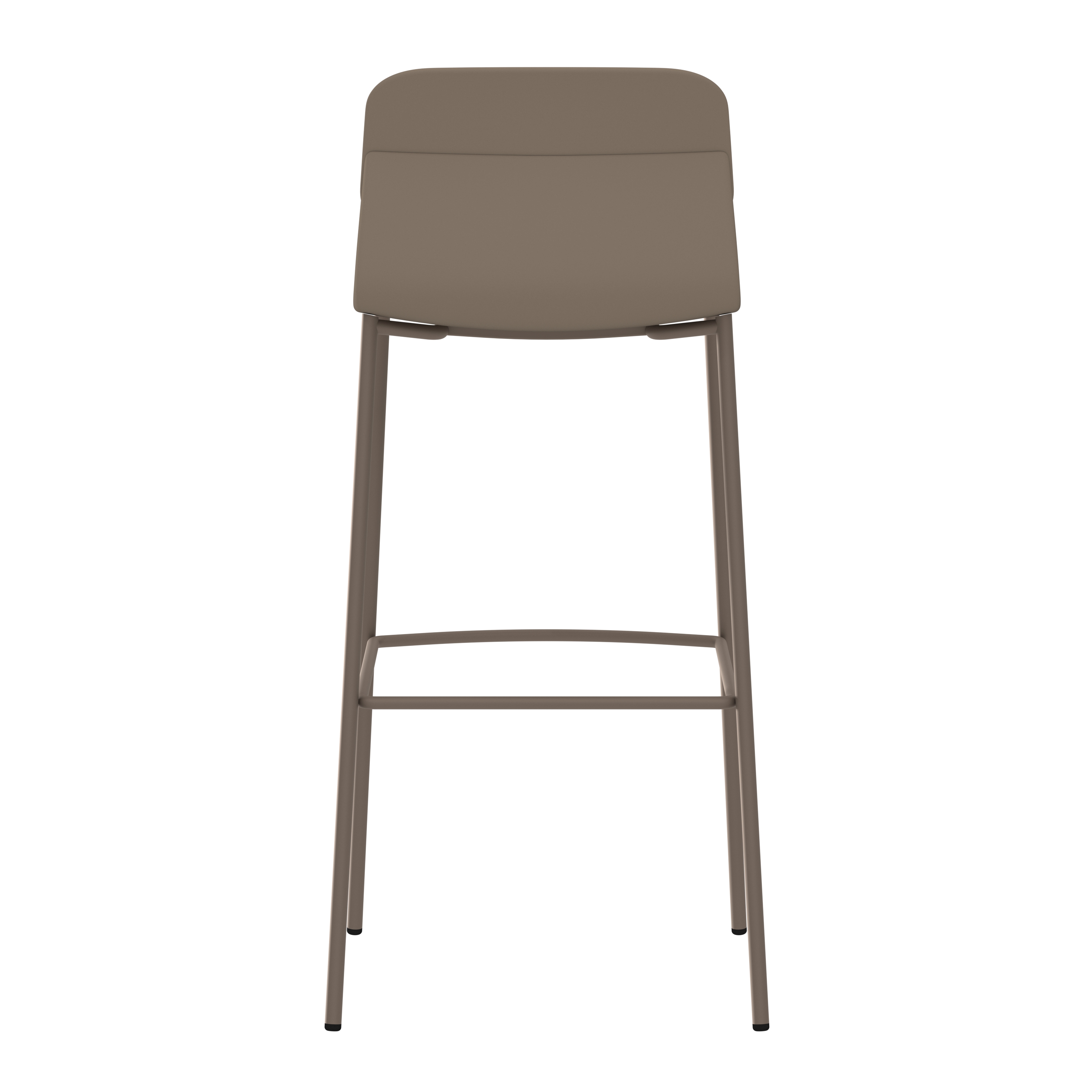 Chaise haute 4 pieds métal Klik - assise textile enduit - dossier polypropylène - hauteur d'assise 77,5 cm