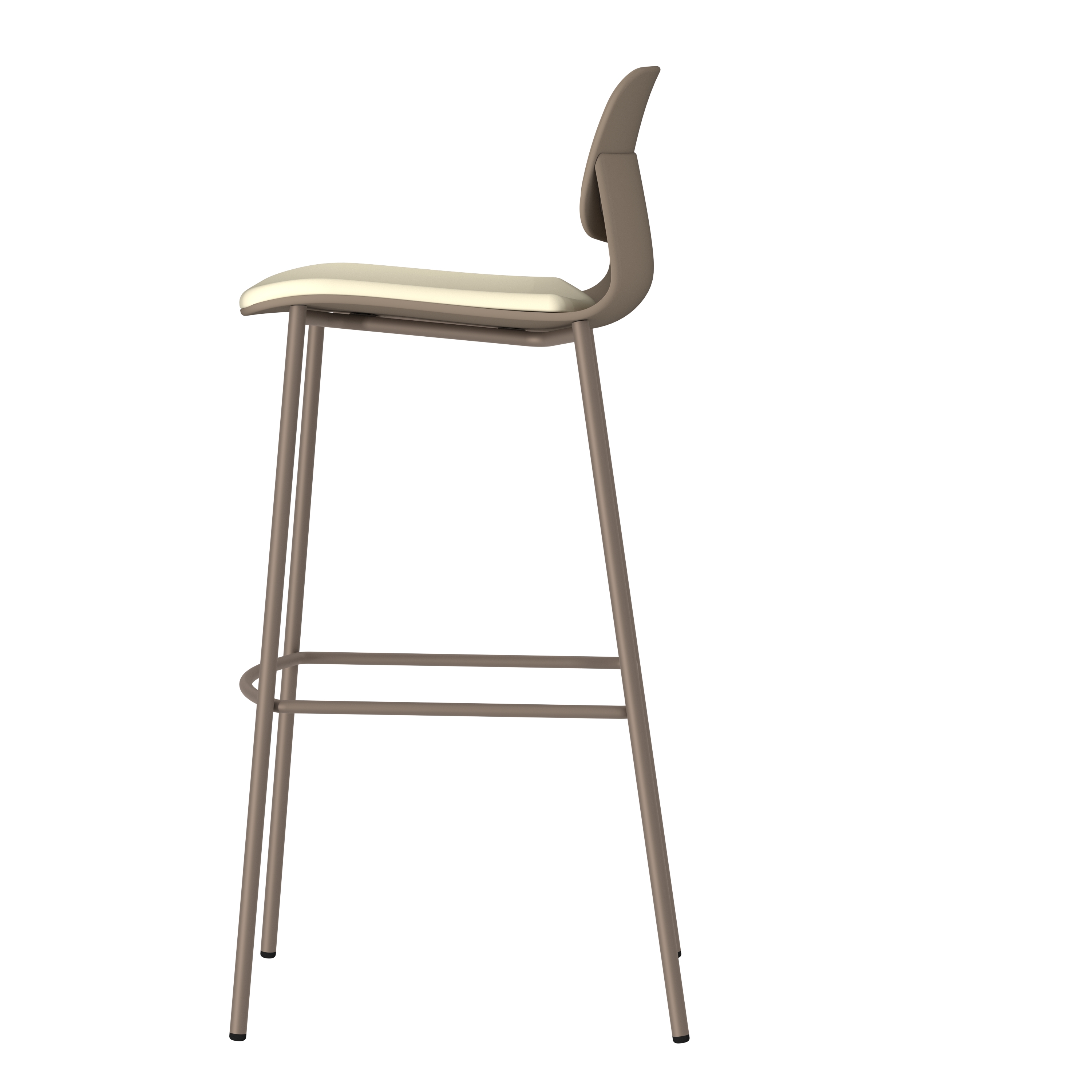 Chaise haute 4 pieds métal Klik - assise textile enduit - dossier polypropylène - hauteur d'assise 77,5 cm