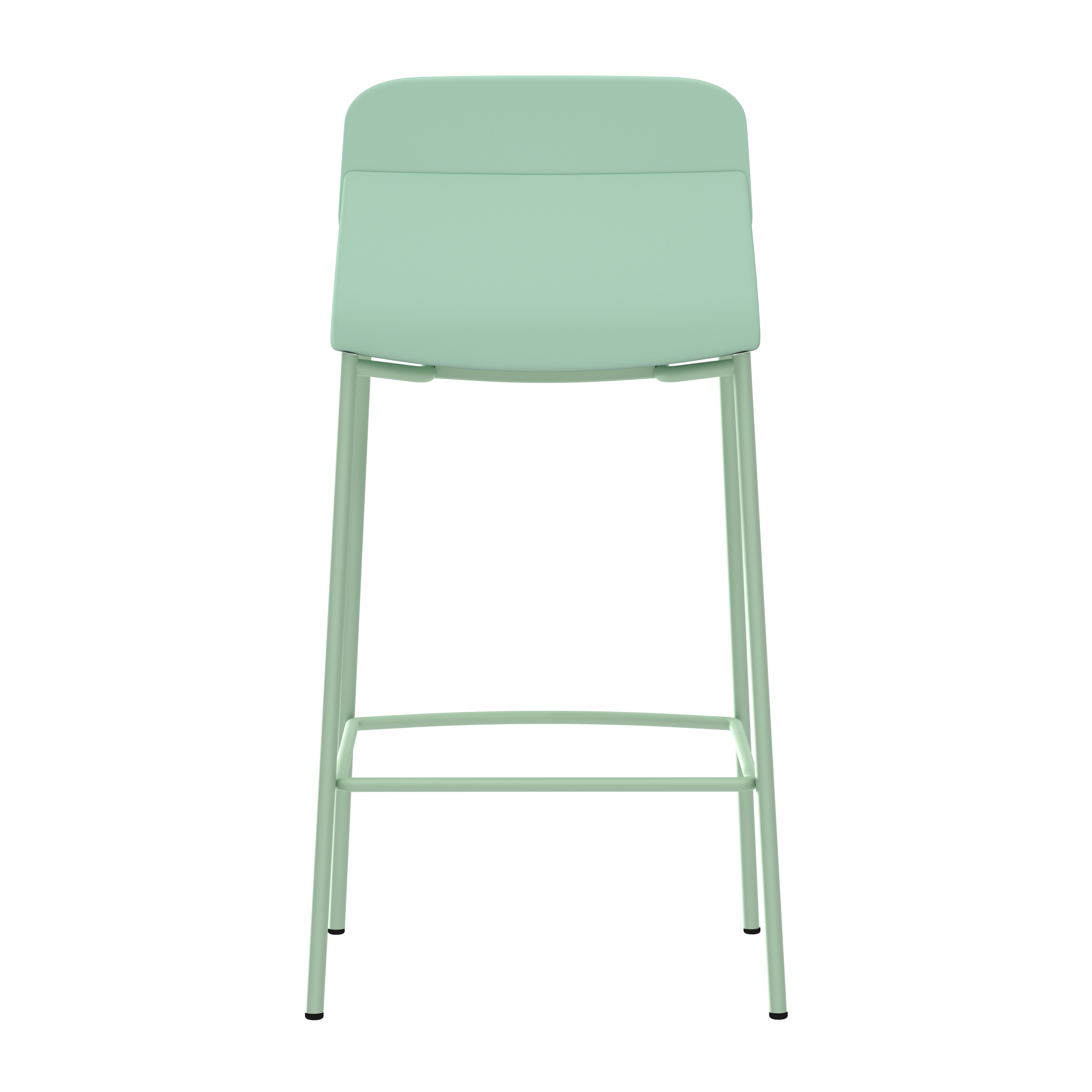 Chaise haute 4 pieds métal Klik - assise tissu - dossier polypropylène - hauteur d'assise 64,5 cm