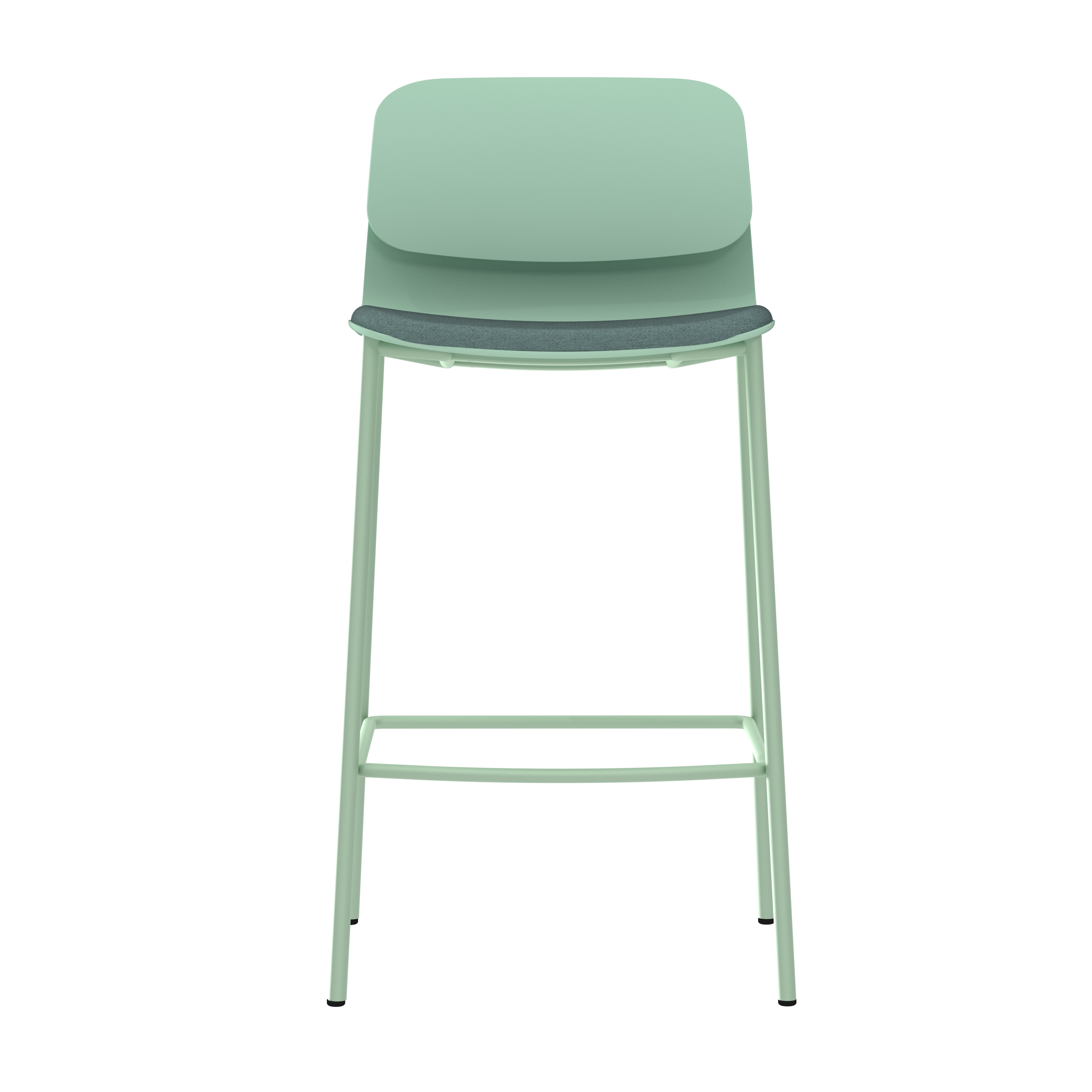 Chaise haute 4 pieds métal Klik - assise tissu - dossier polypropylène - hauteur d'assise 64,5 cm