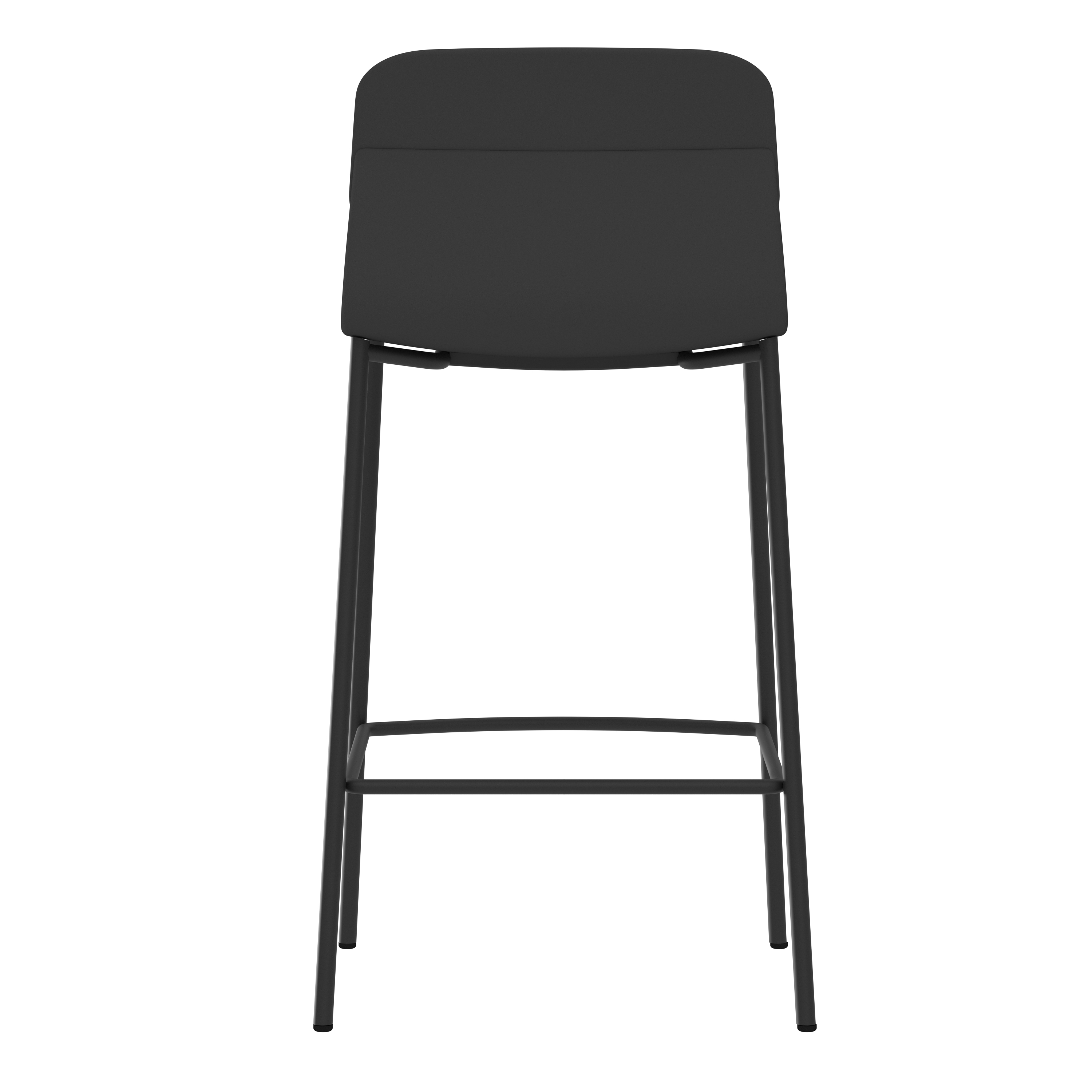 Chaise haute 4 pieds métal Klik - assise textile enduit - dossier polypropylène - hauteur d'assise 64,5 cm