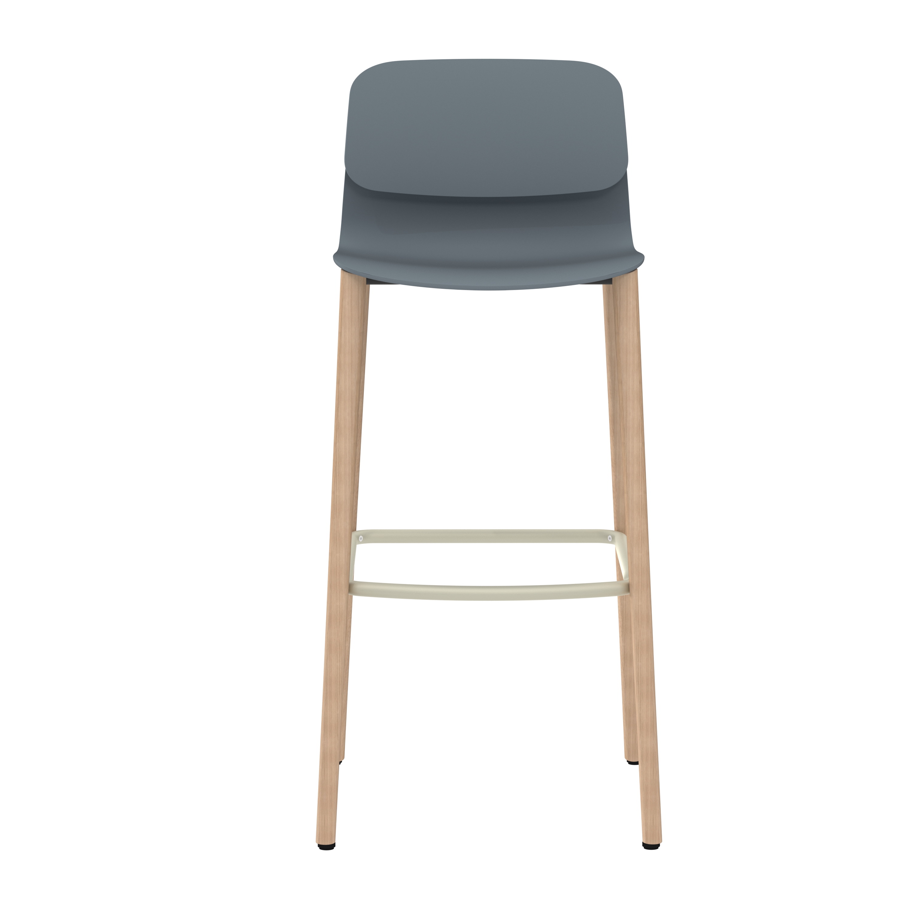 Chaise haute 4 pieds bois Klik - polypropylène - hauteur d'assise 76 cm