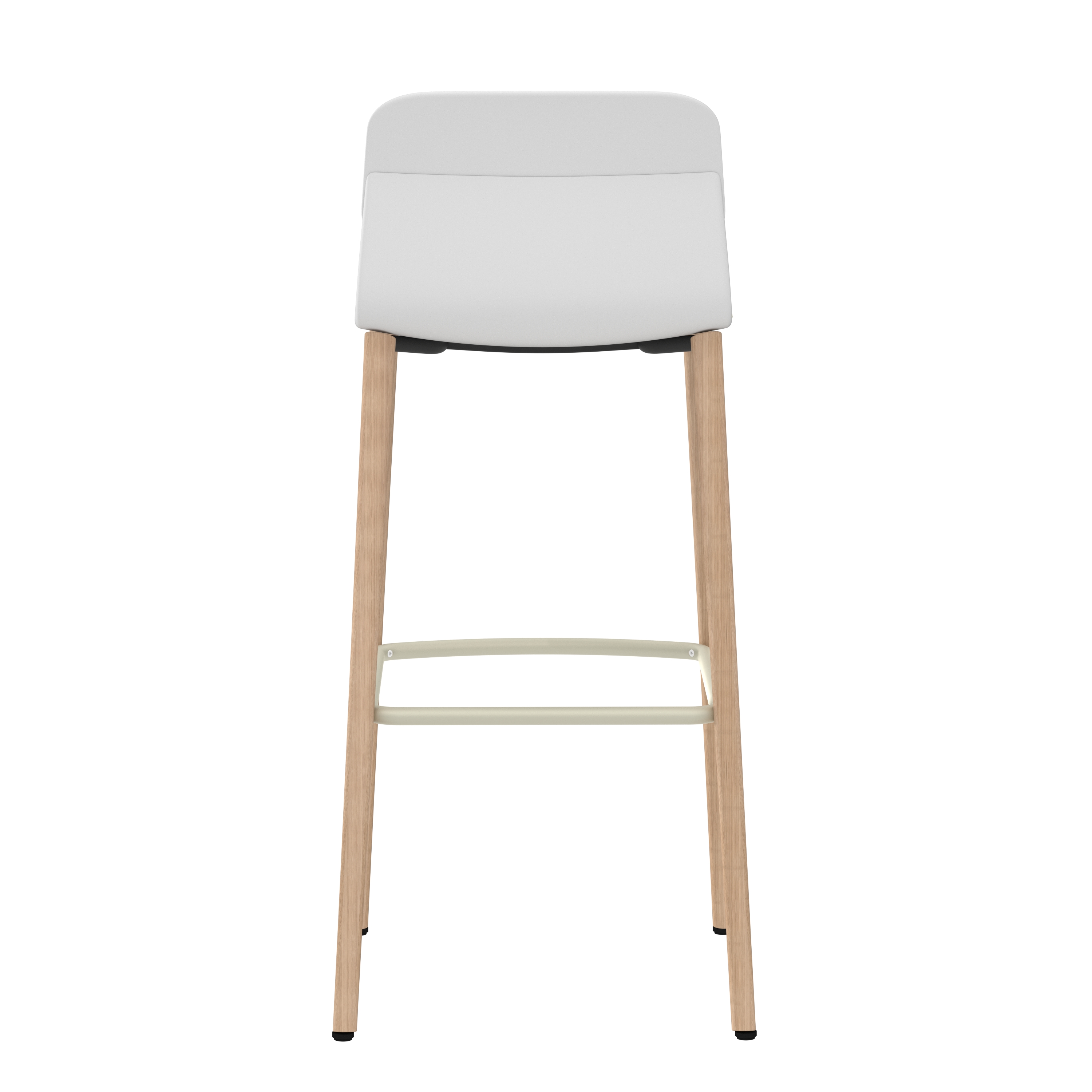 Chaise haute 4 pieds bois Klik - assise tissu - dossier polypropylène -hauteur d'assise 77,5 cm