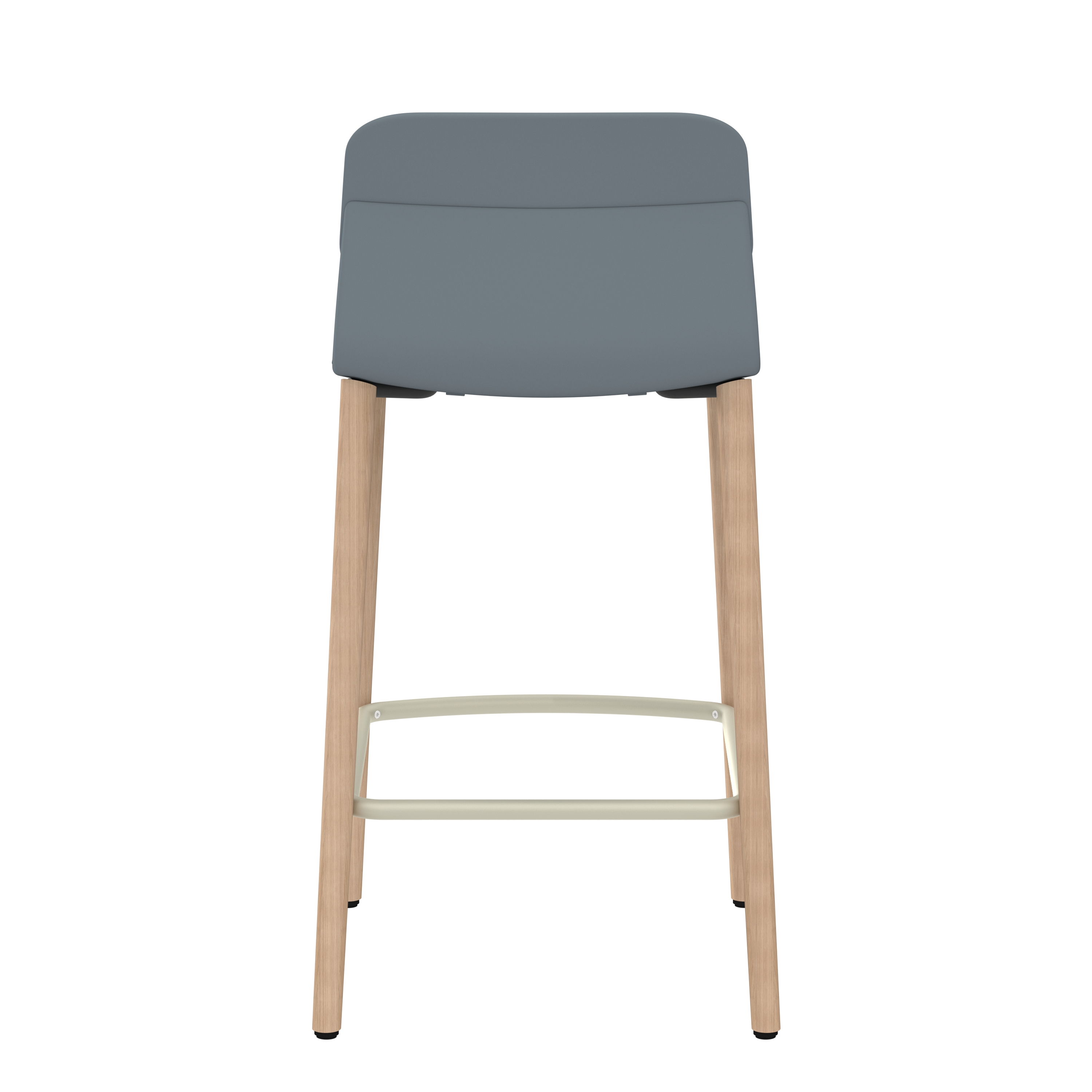 Chaise haute 4 pieds bois Klik - assise tissu - dossier polypropylène - hauteur d'assise 64,5 cm