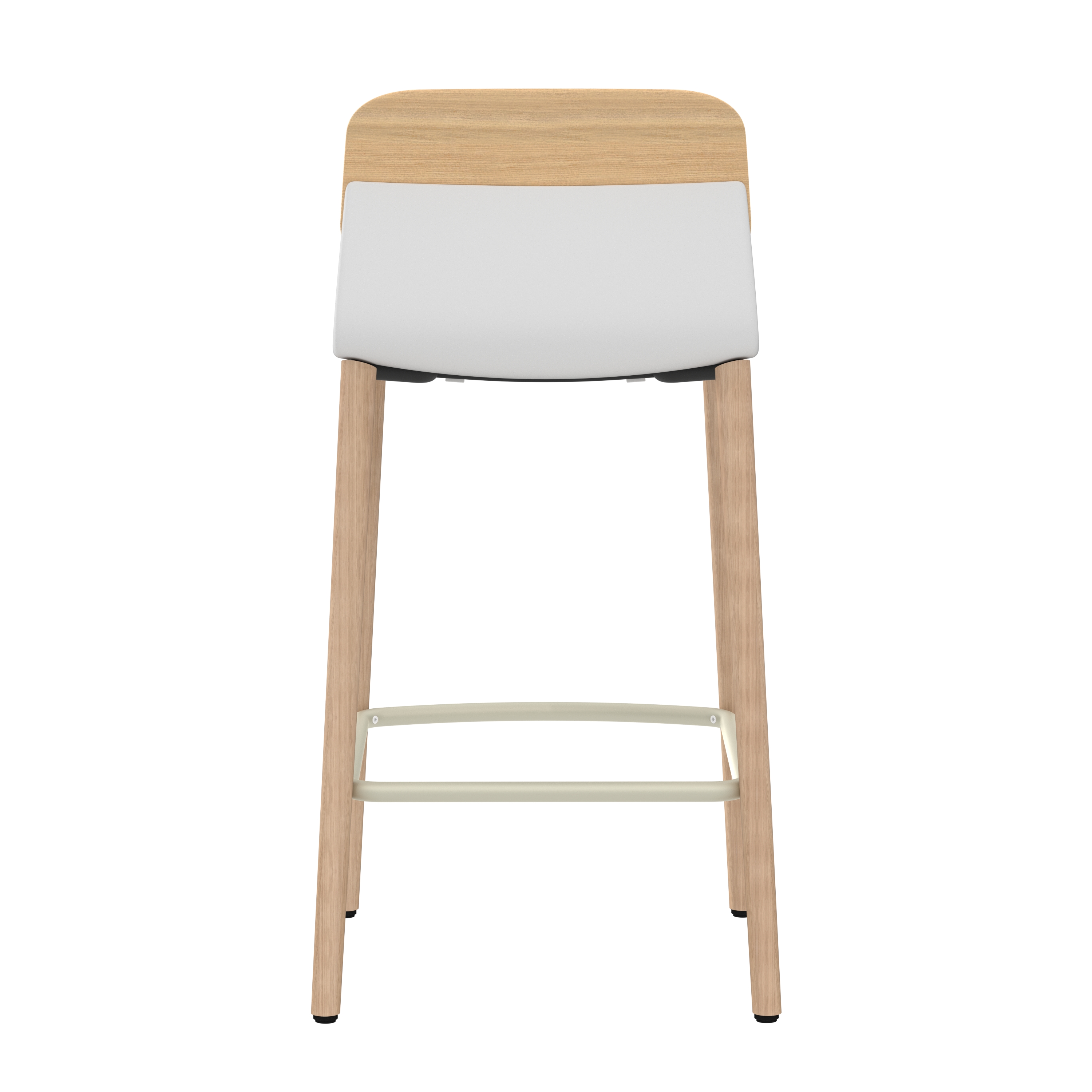 Chaise haute 4 pieds bois Klik - assise tissu - dossier chêne - hauteur d'assise 64,5 cm