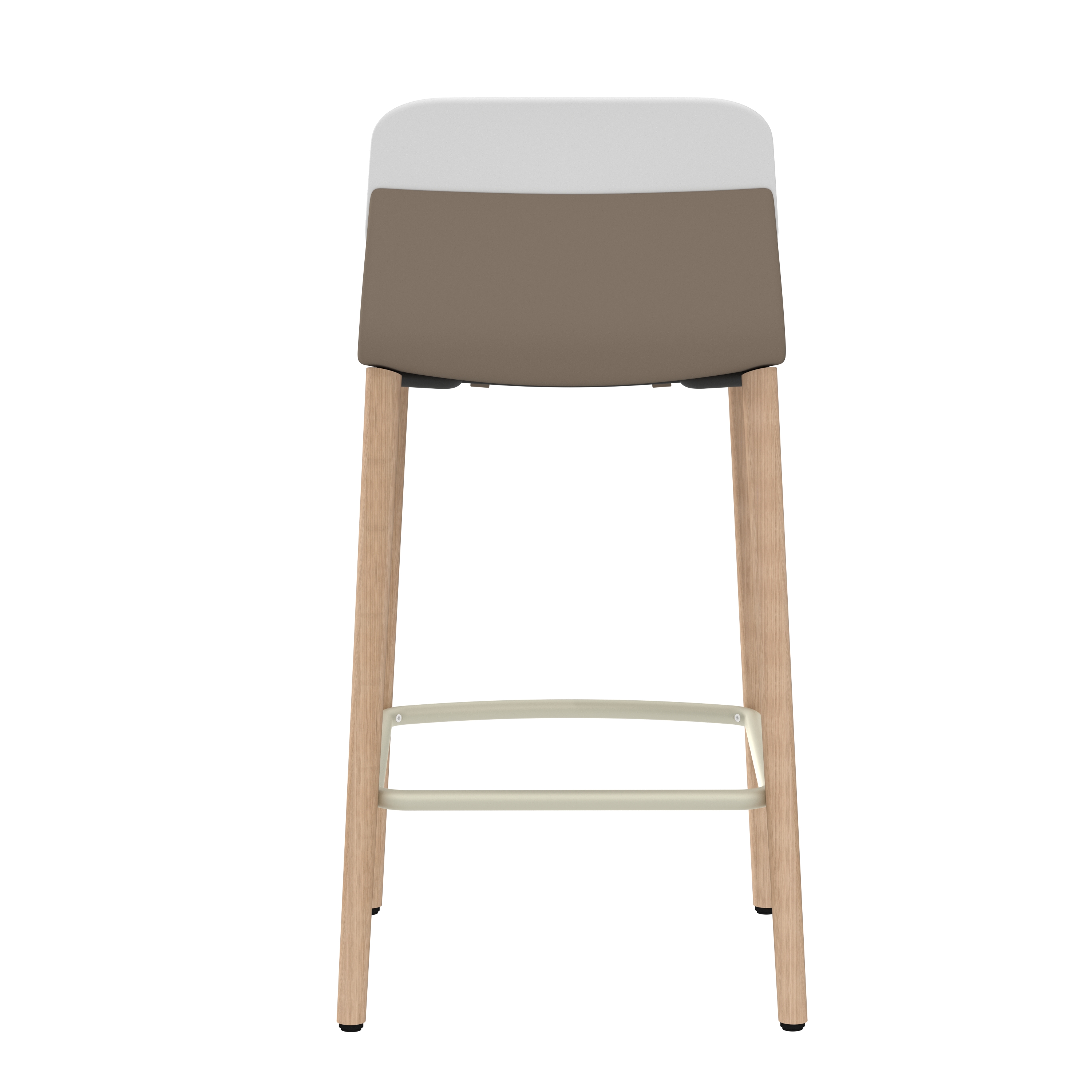 Chaise haute 4 pieds bois Klik - assise textile enduit - dossier polypropylène - hauteur d'assise 64,5 cm