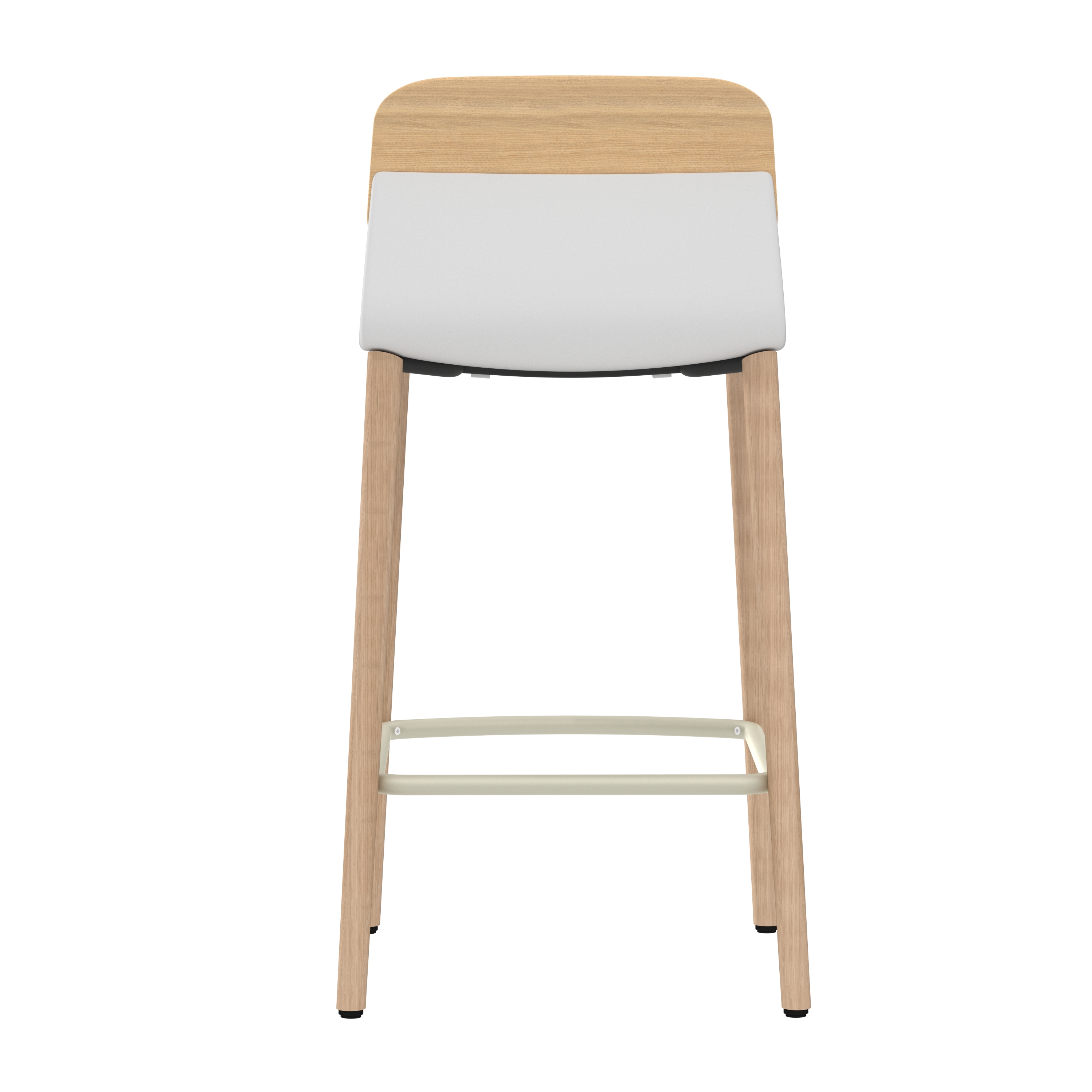 Chaise haute 4 pieds bois Klik - assise textile enduit - dossier chêne - hauteur d'assise 64,5 cm