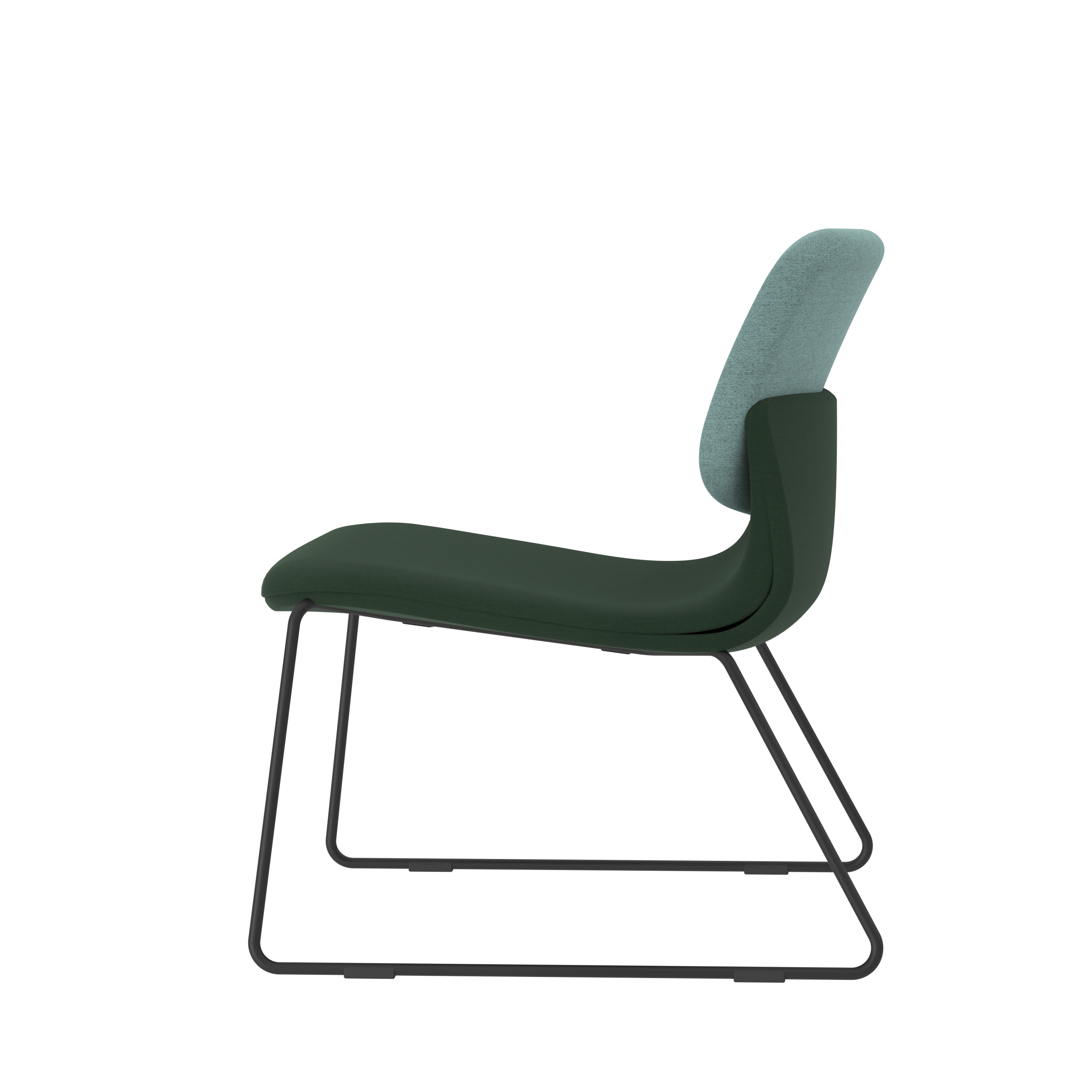 Chauffeuse piétement traineau métal Klik - tissu