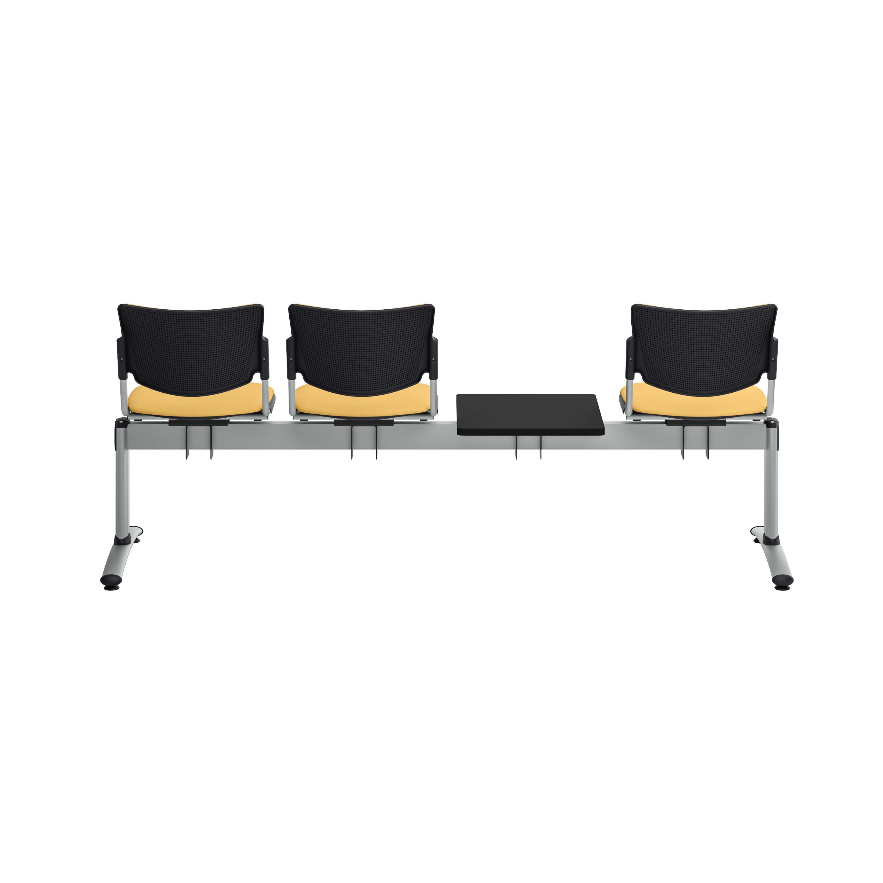 Siège sur poutre 3 places Campus - textile enduit - avec 1 tablette