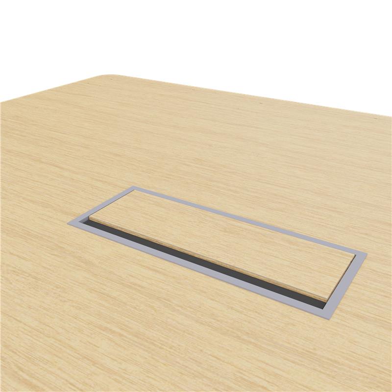 Table rectangulaire 4/6 places Lares Media II - l. 140 x h. 74 x pr. 180 cm + mur support - top access et goulotte