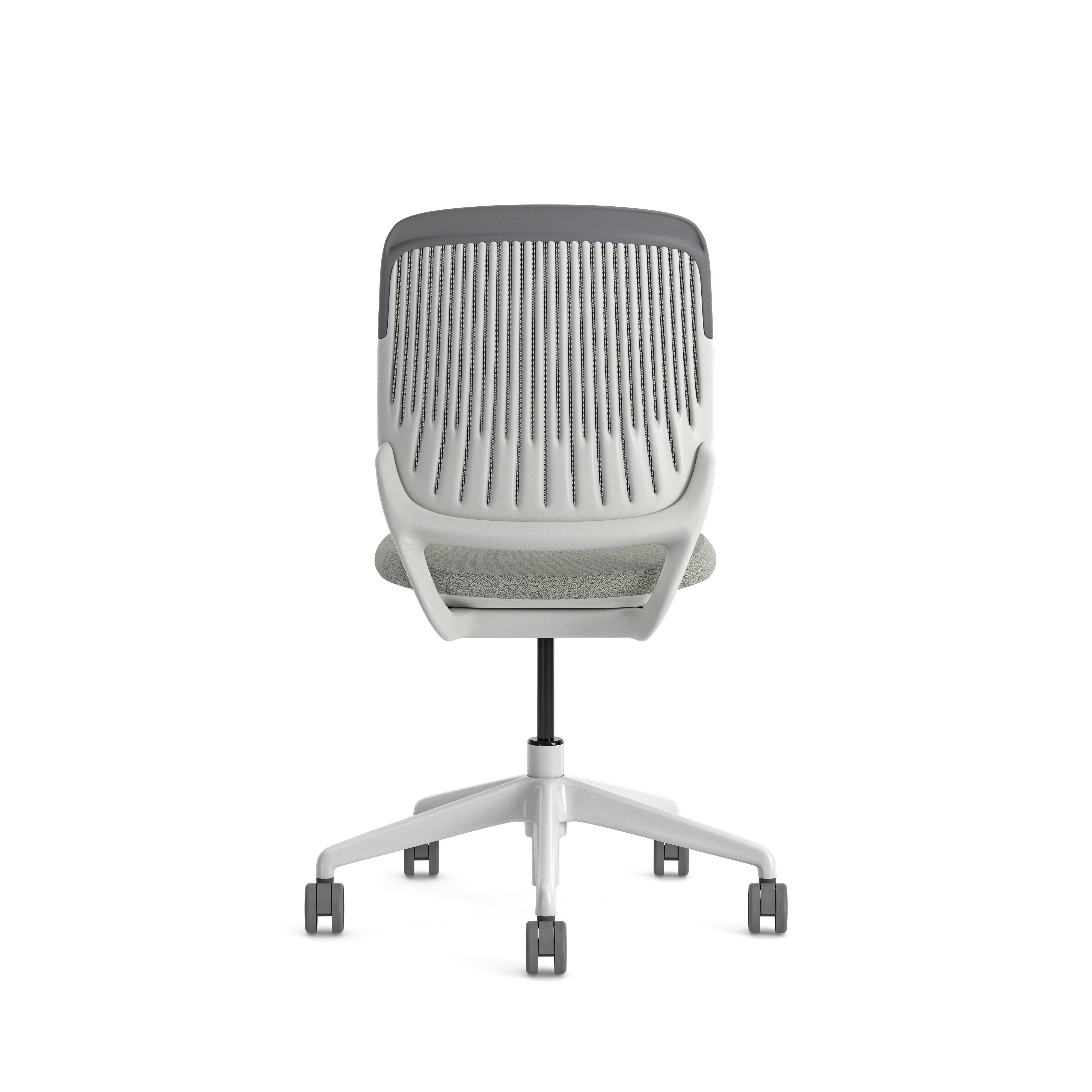 Chaise pivotante Cobi - structure et piétement blanc - tissu et résille - piétement sur roulettes