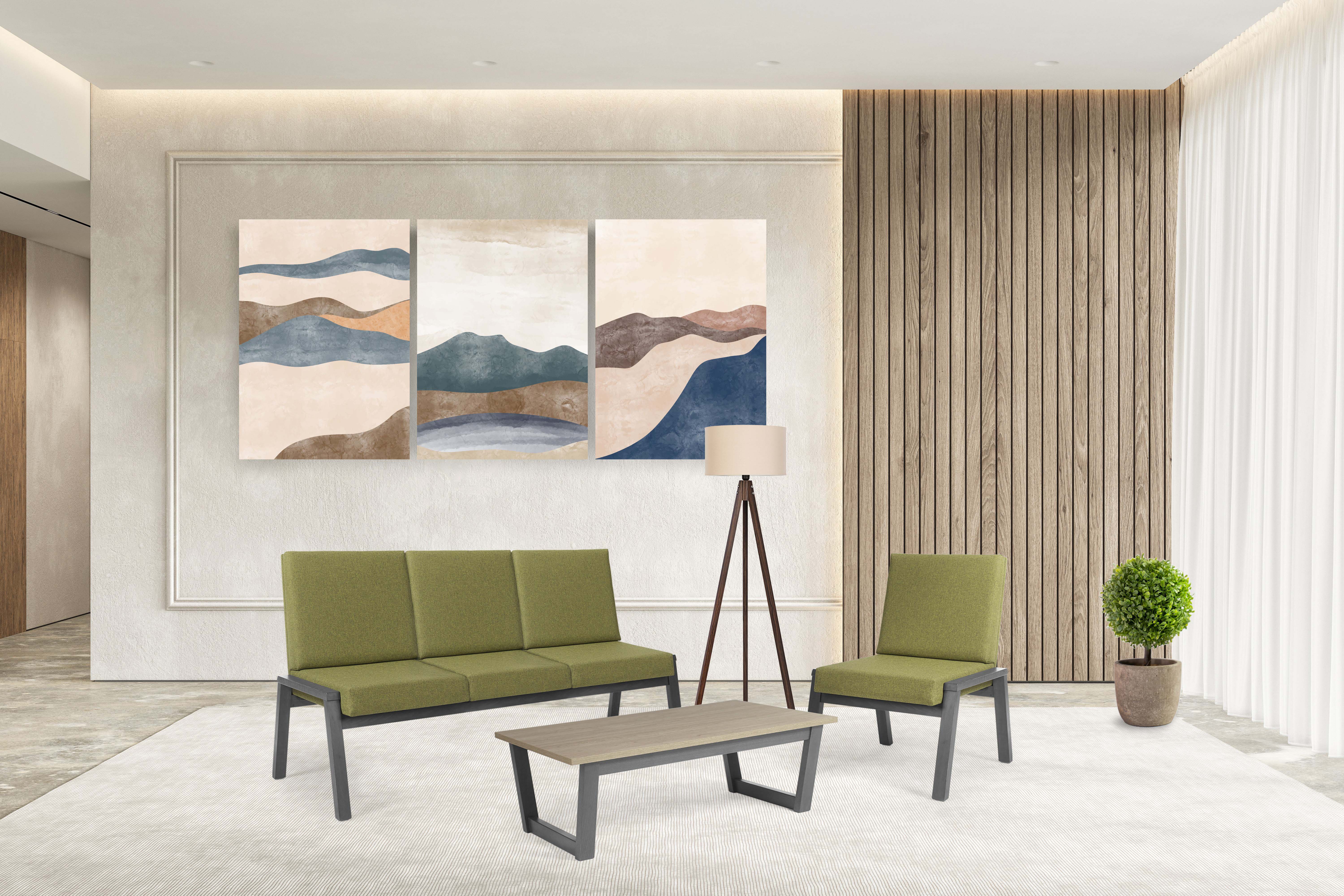 Chauffeuse sans accoudoirs Cadeo - structure hêtre - tissu