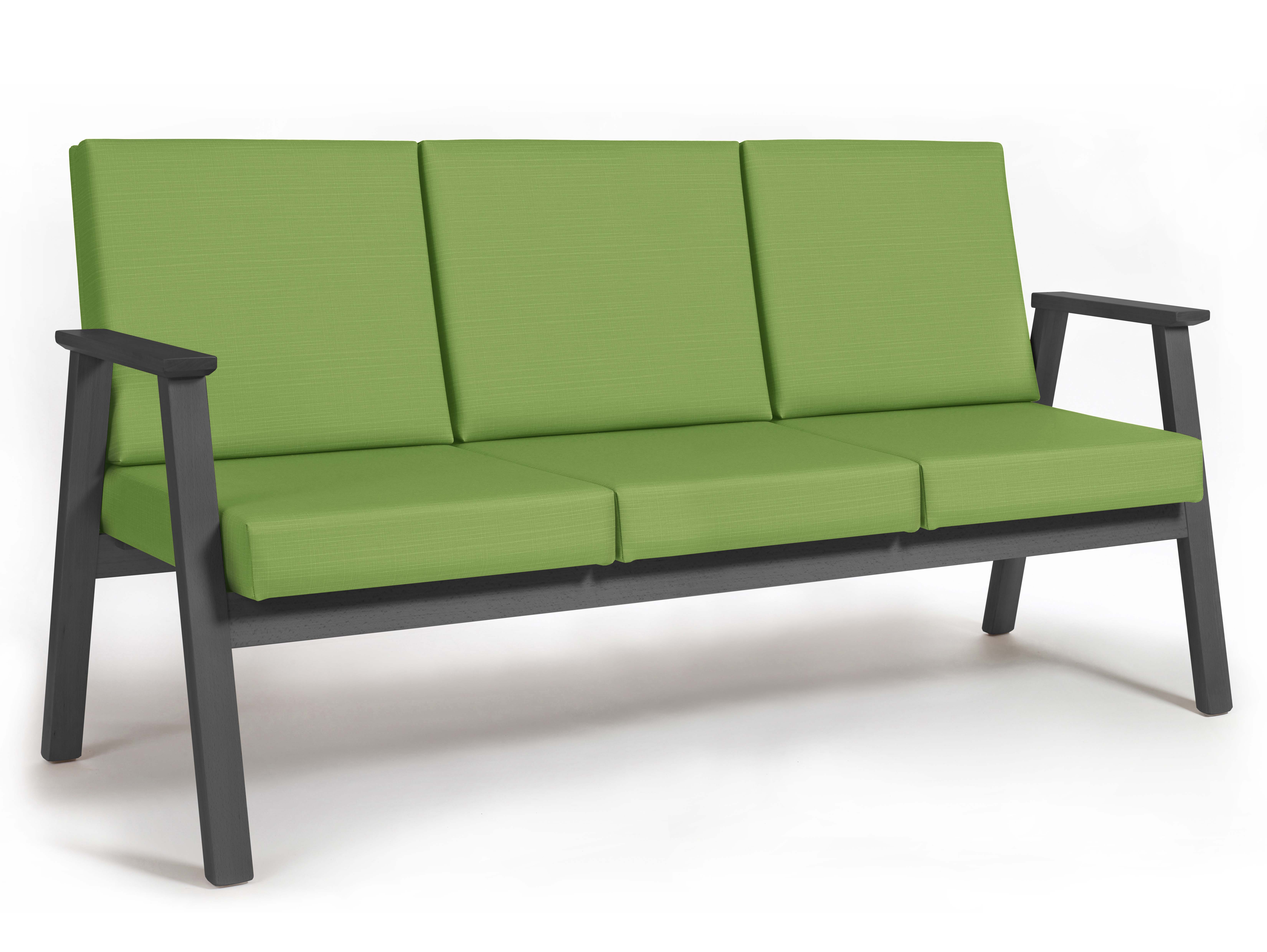 Banquette 3 places avec accoudoirs Cadeo - structure hêtre - textile enduit