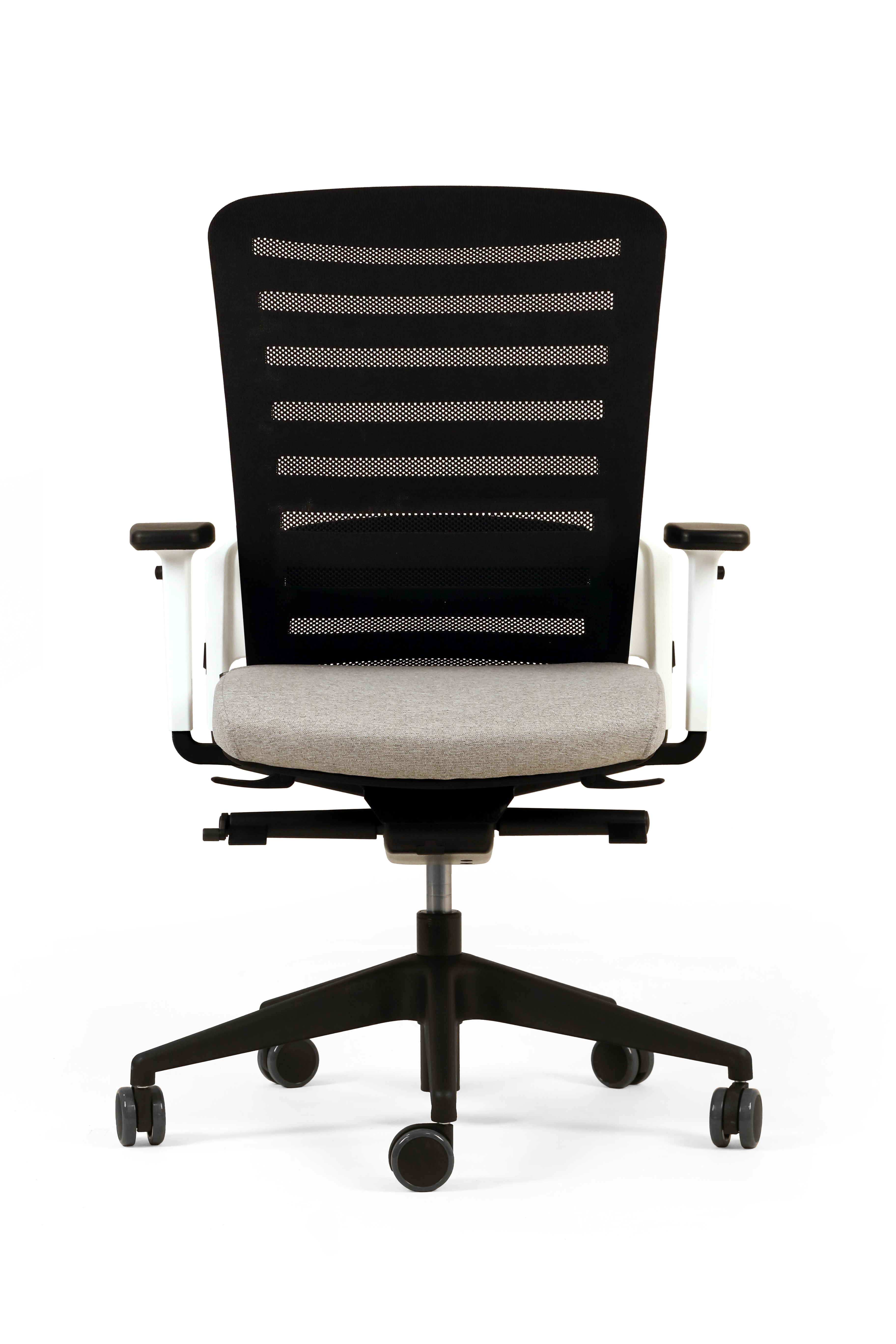 Fauteuil de bureau F8 - assise tissu et dossier résille Stripes 2 - piétement époxy