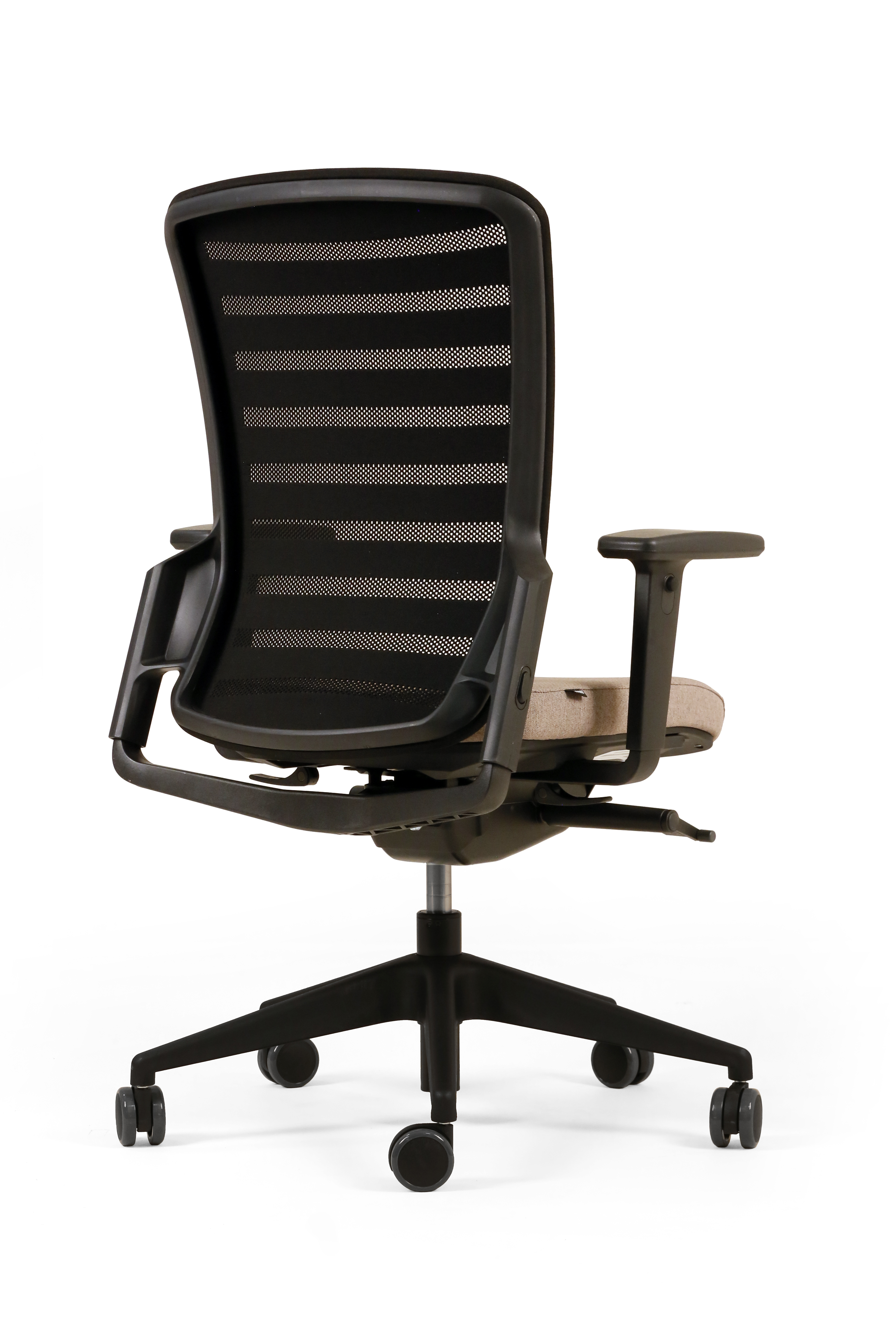 Fauteuil de bureau F8 - assise tissu et dossier résille Stripes 2 - piétement époxy