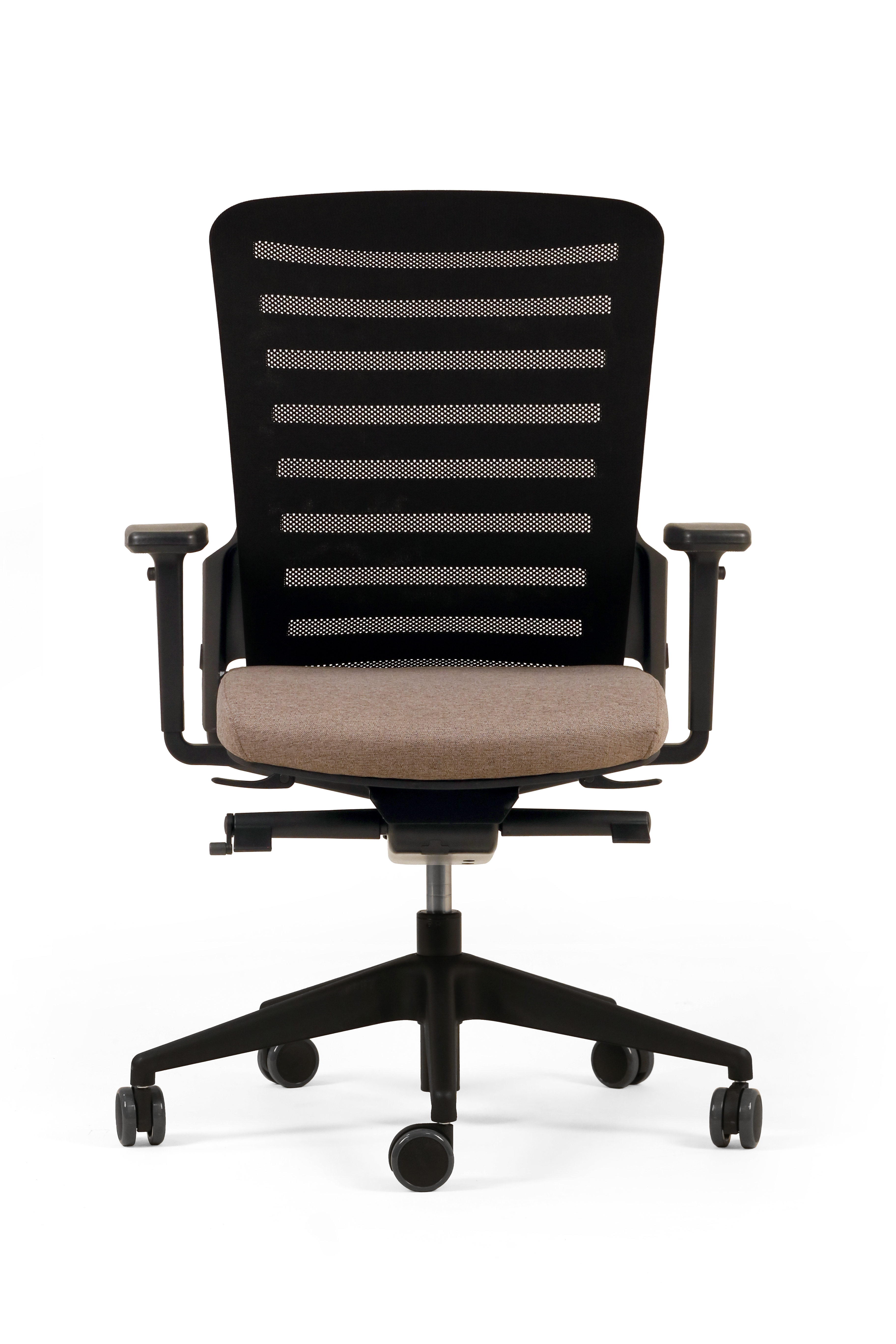 Fauteuil de bureau F8 - assise tissu et dossier résille Stripes 2 - piétement époxy