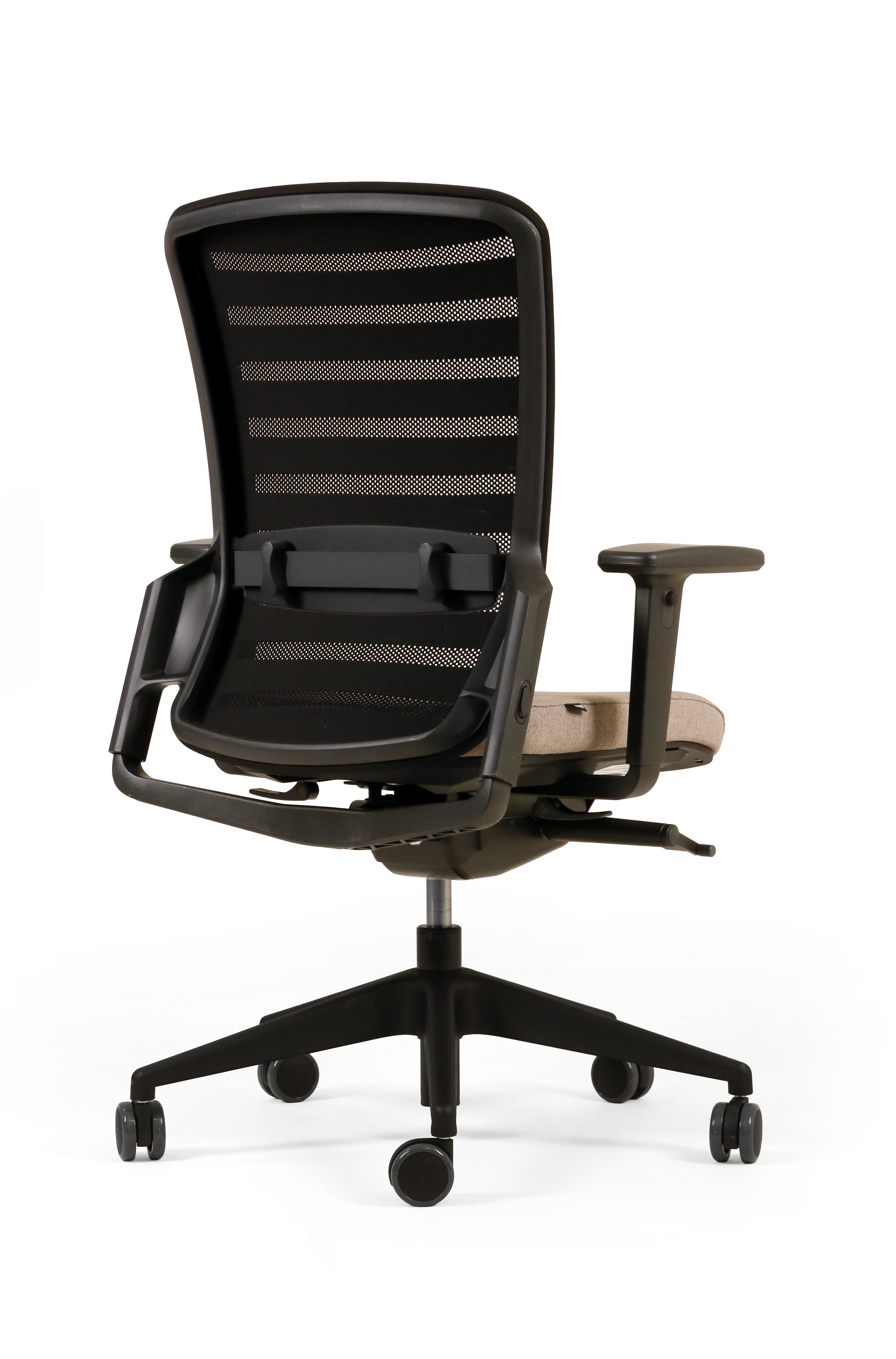 Fauteuil de bureau F8 - assise tissu et dossier résille Stripes 2 - piétement époxy