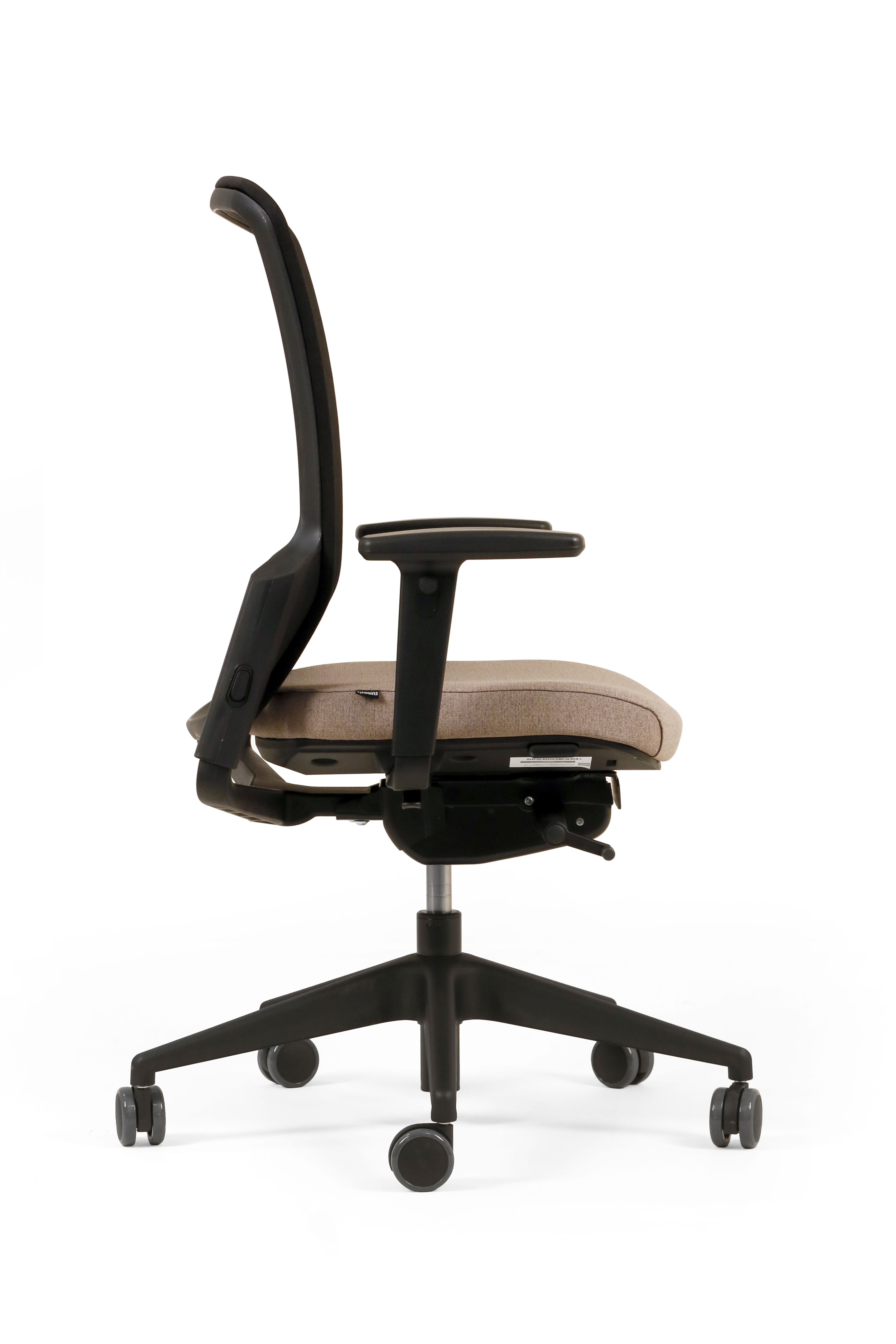 Fauteuil de bureau F8 - assise tissu et dossier résille Stripes 2 - piétement époxy