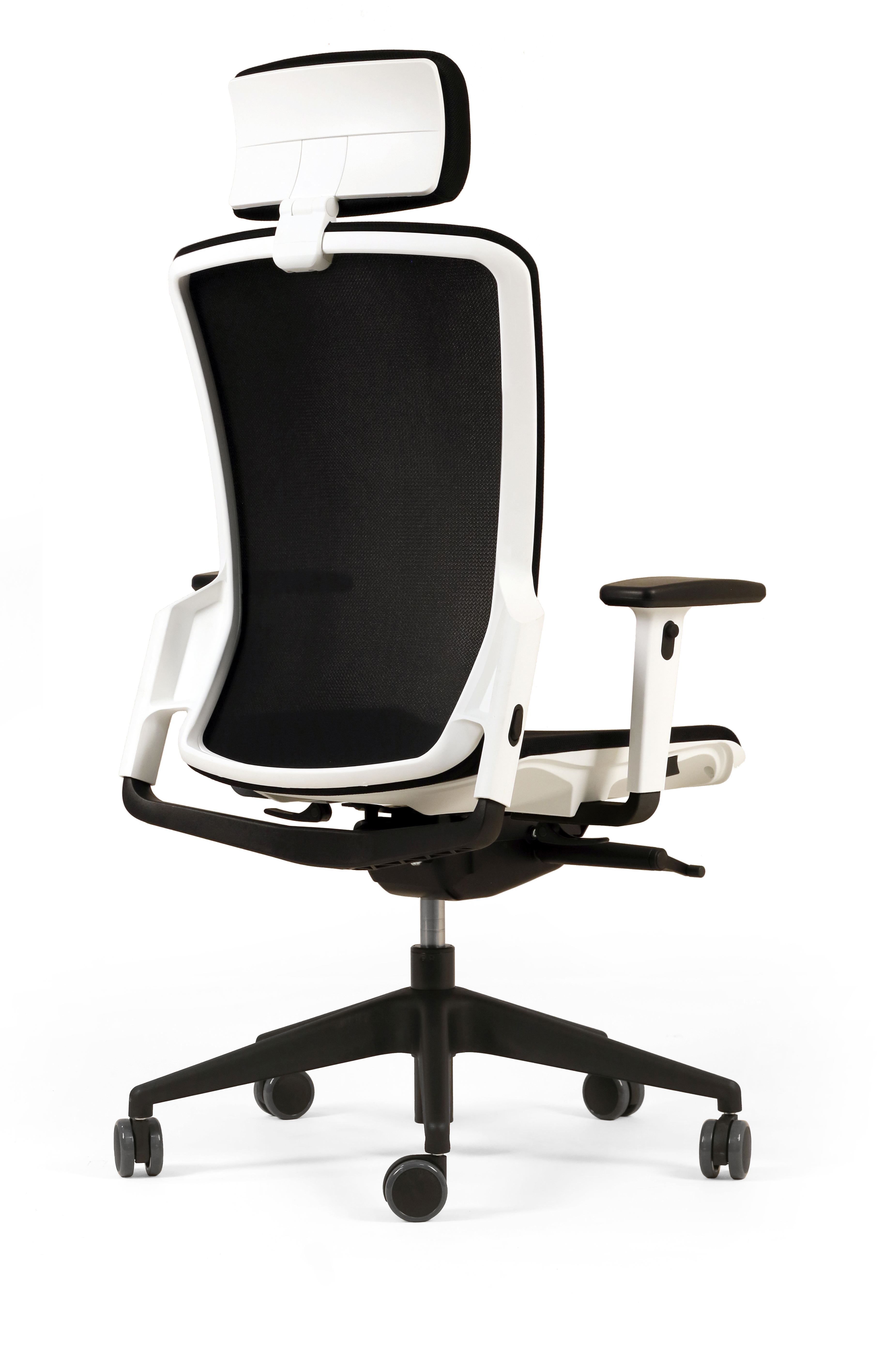 Fauteuil de bureau F6 - assise et dossier résille Rythm - piétement époxy - avec appui-tête