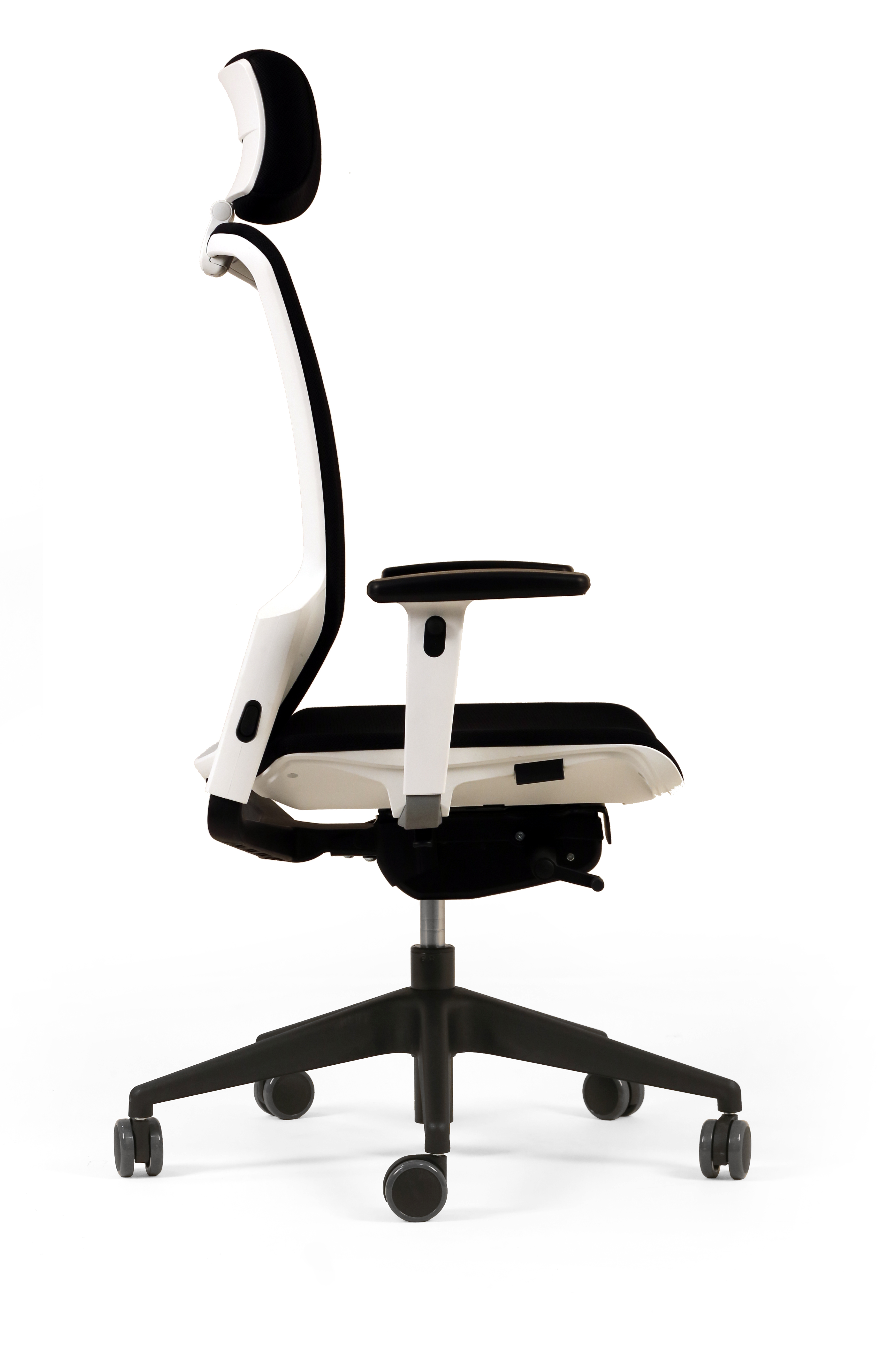 Fauteuil de bureau F6 - assise et dossier résille Rythm - piétement époxy - avec appui-tête