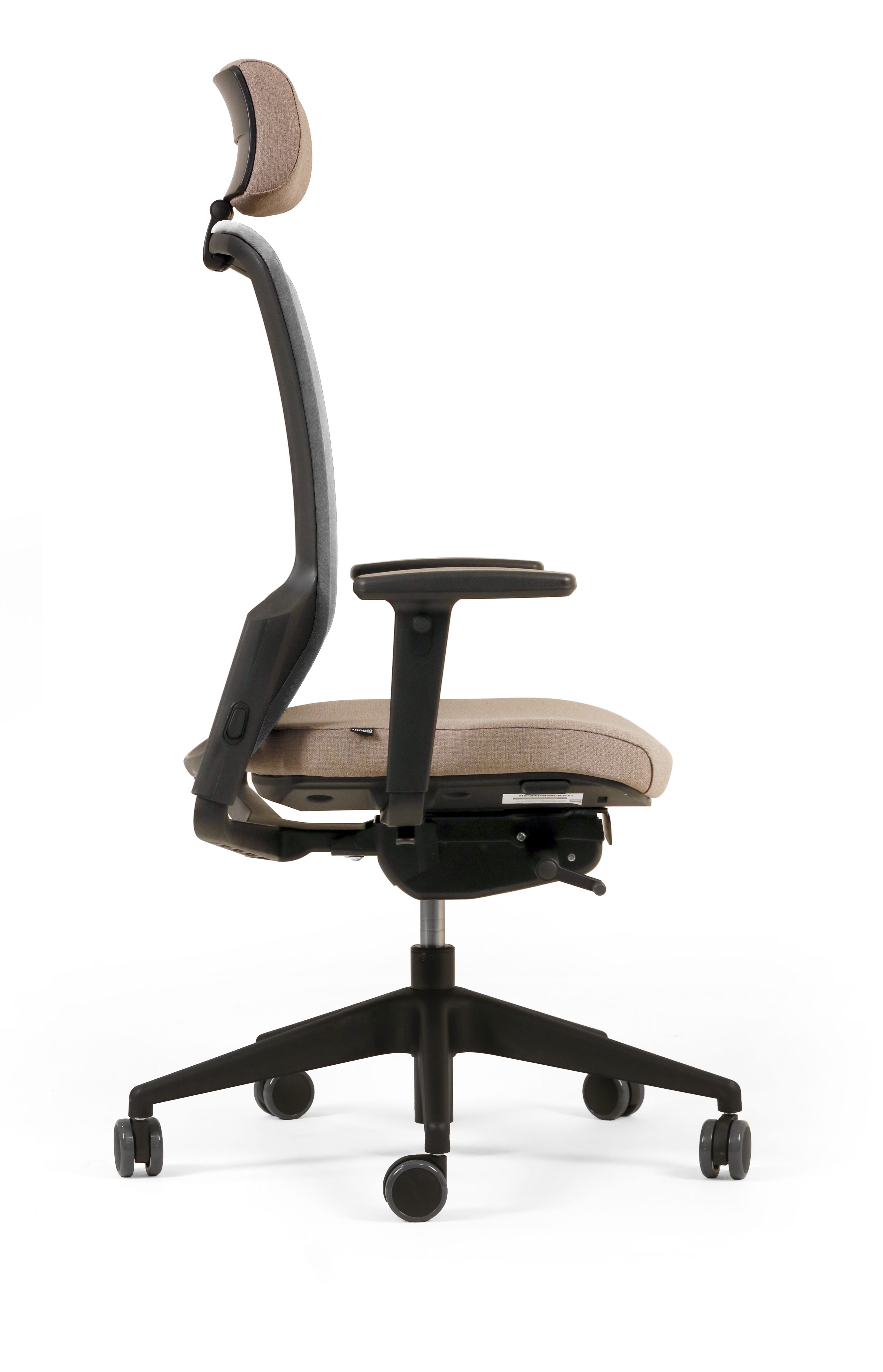 Fauteuil de bureau F8 - assise tissu et dossier résille Rythm - piétement époxy - avec appui-tête