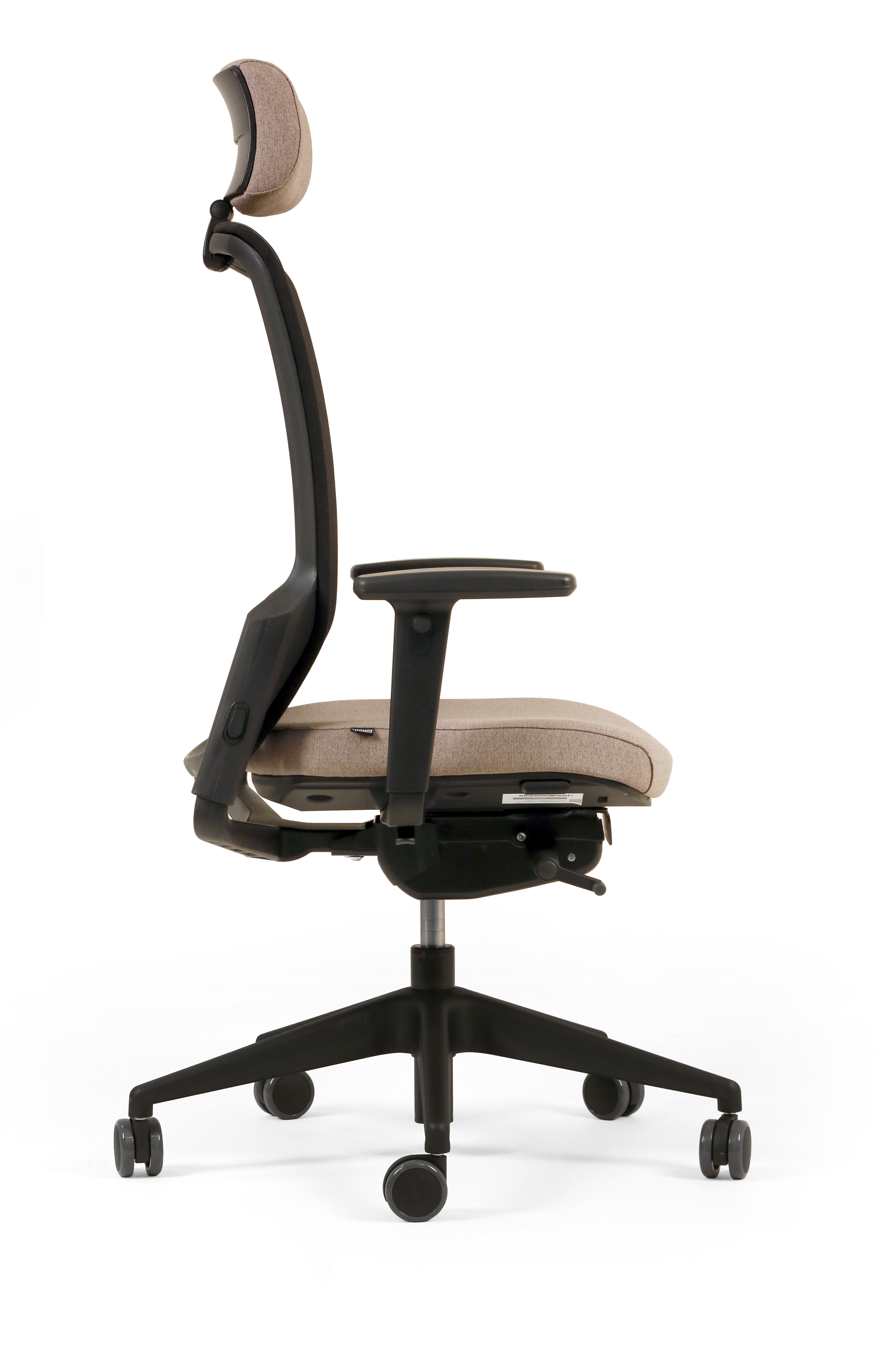 Fauteuil de bureau F8 - assise tissu et dossier résille Stripes 2 - piétement époxy - avec appui-tête