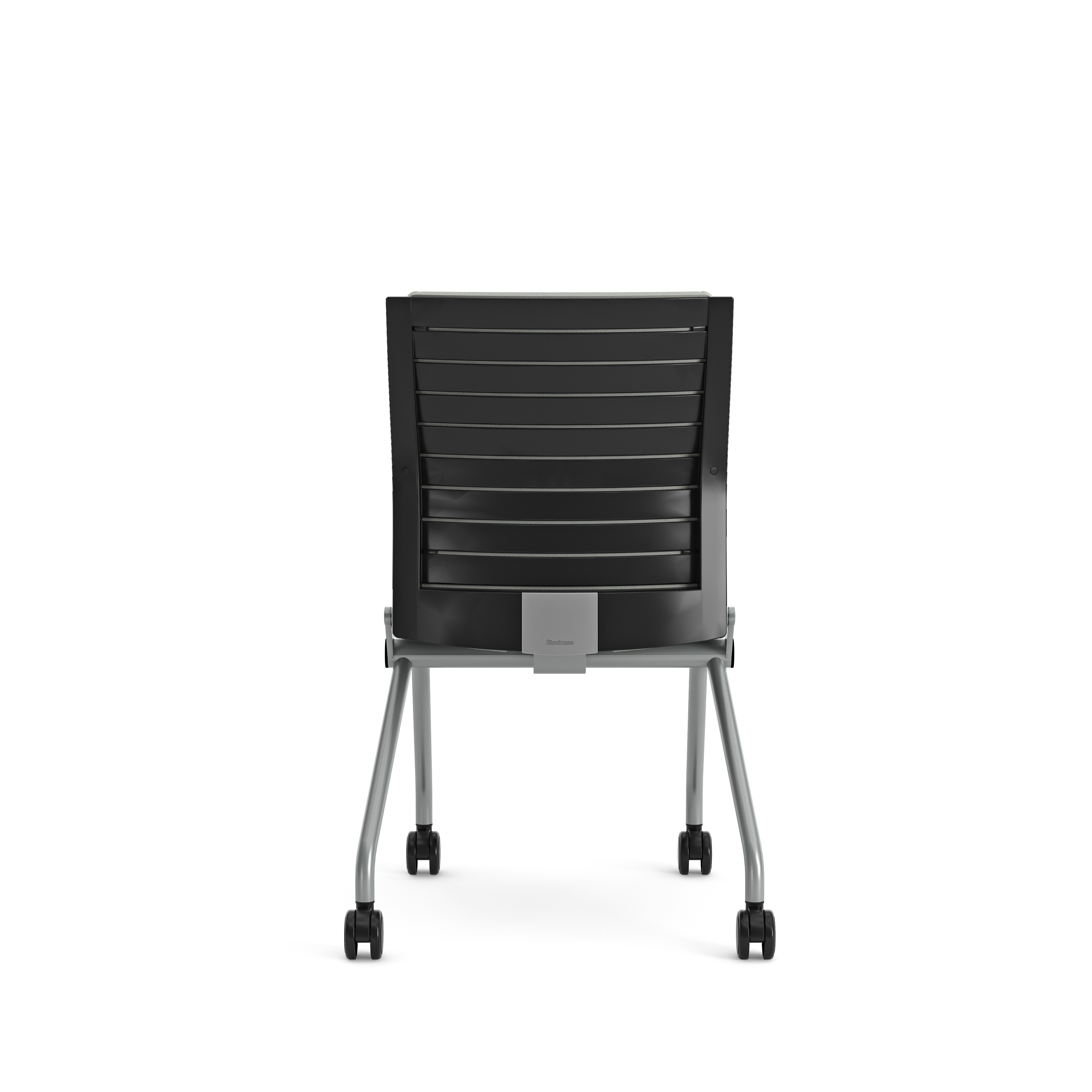 Chaise pliante Please - assise et dossier tissu - piétement sur roulettes