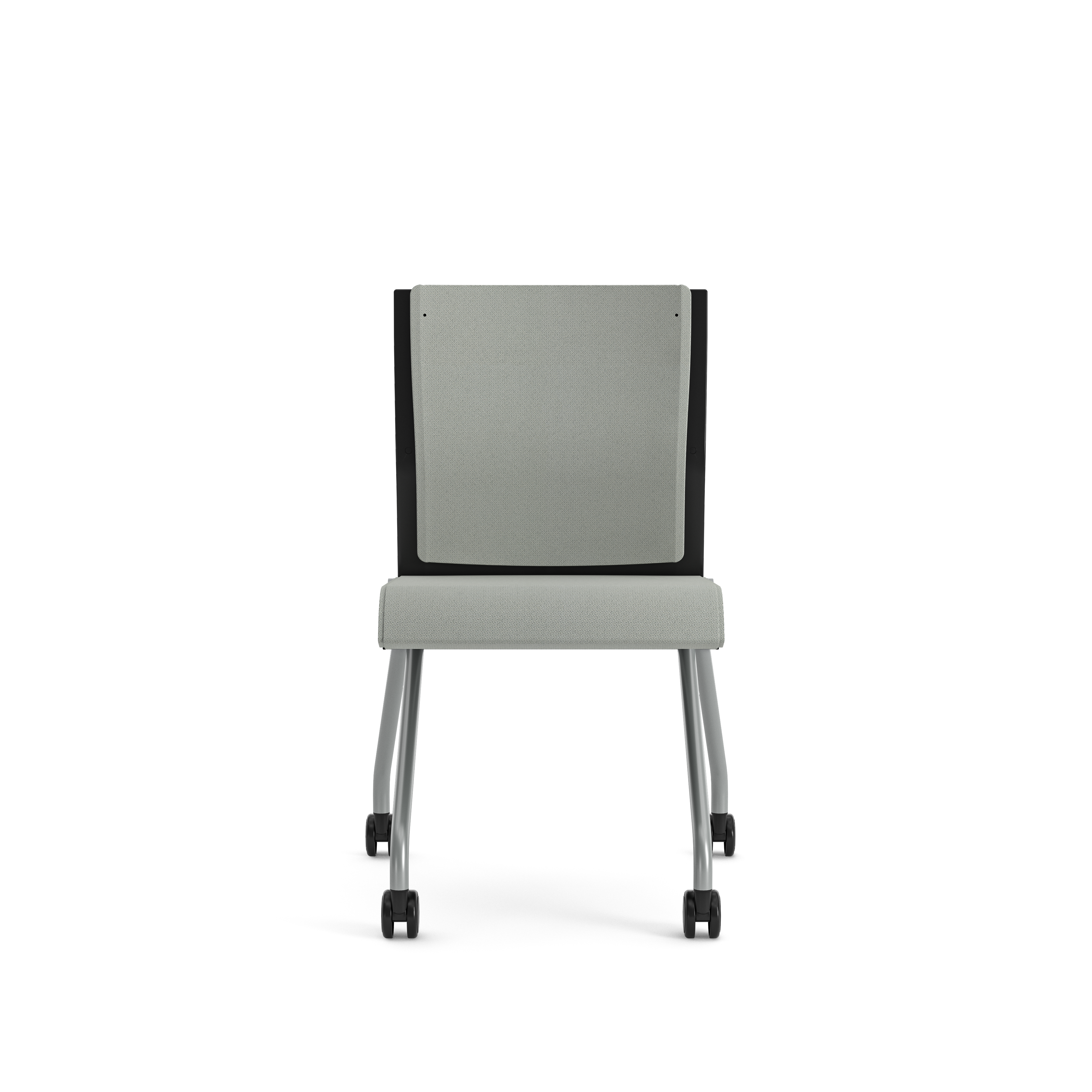 Chaise pliante Please - assise et dossier tissu - piétement sur roulettes