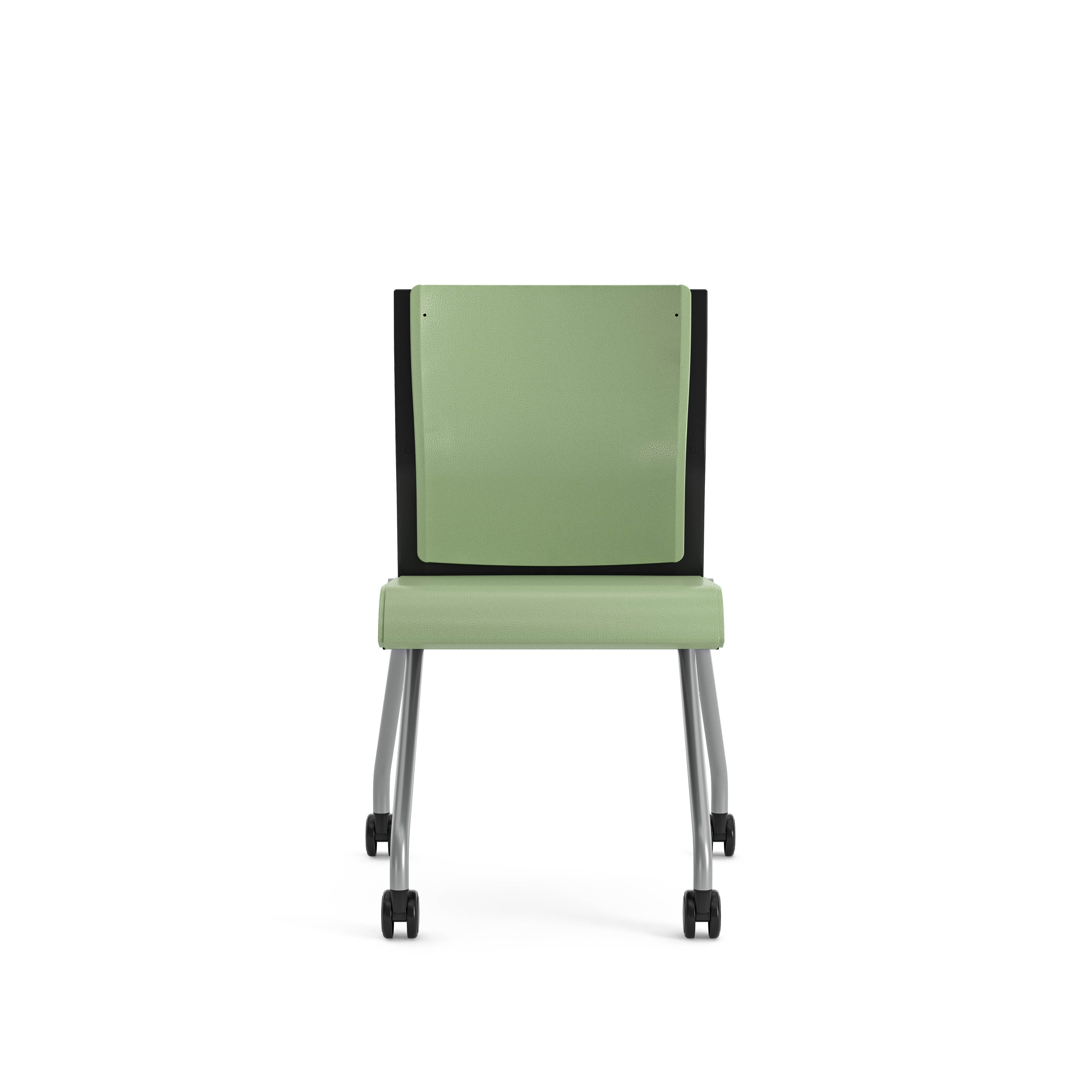 Chaise pliante Please - assise et dossier textile enduit - piétement sur roulettes