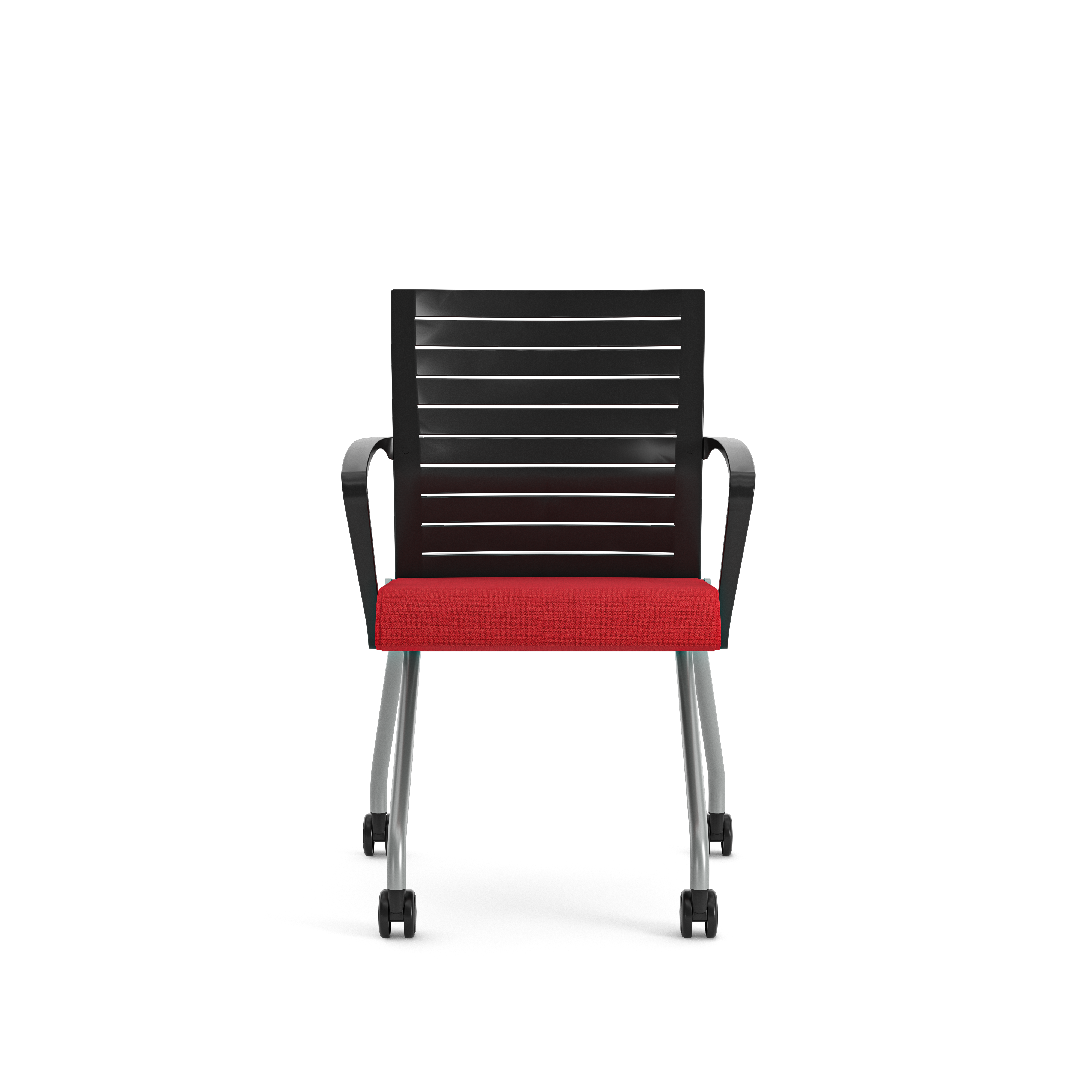 Fauteuil pliant Please - assise tissu - dossier polypropylène - piétement sur roulettes