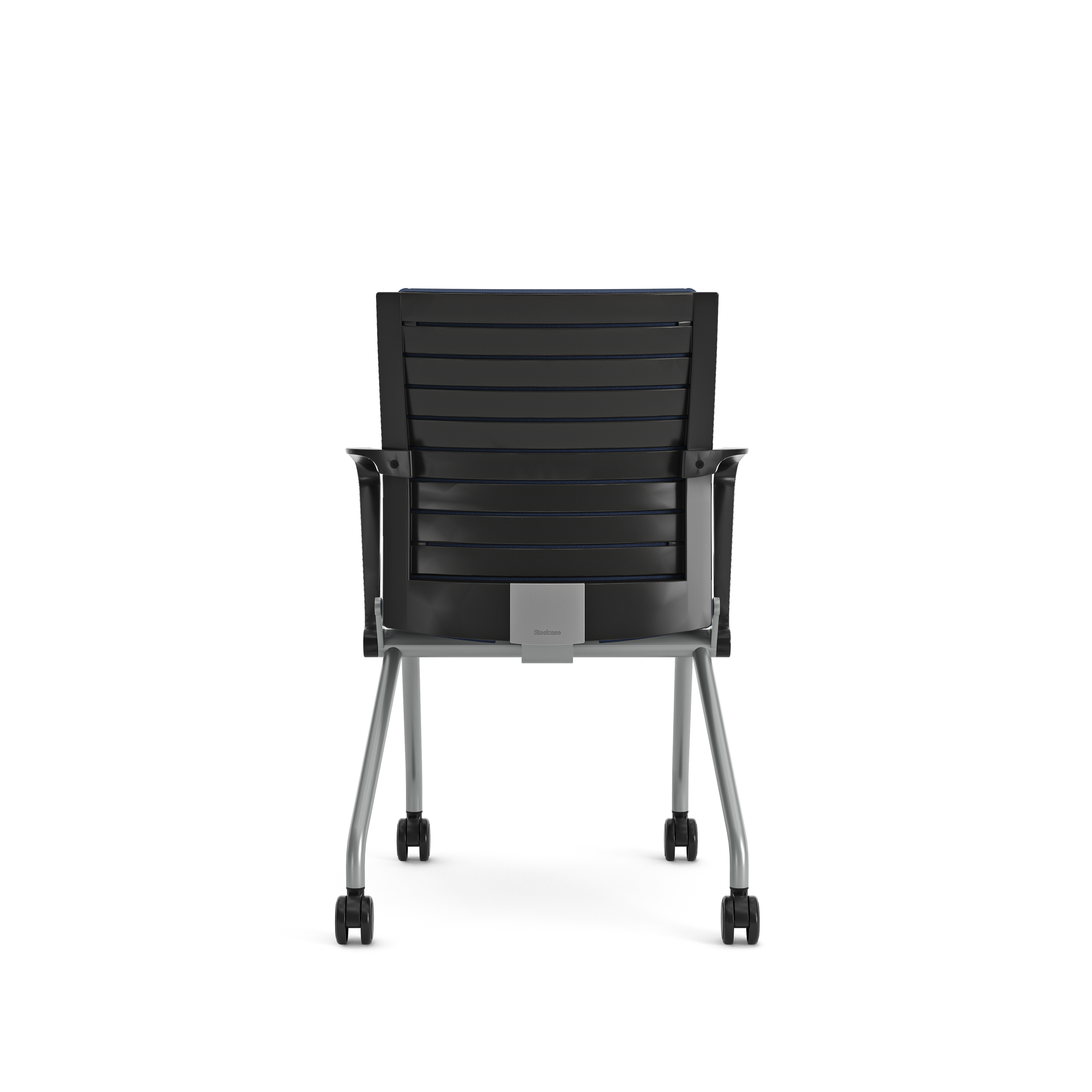 Fauteuil pliant Please - assise et dossier tissu - piétement sur roulettes